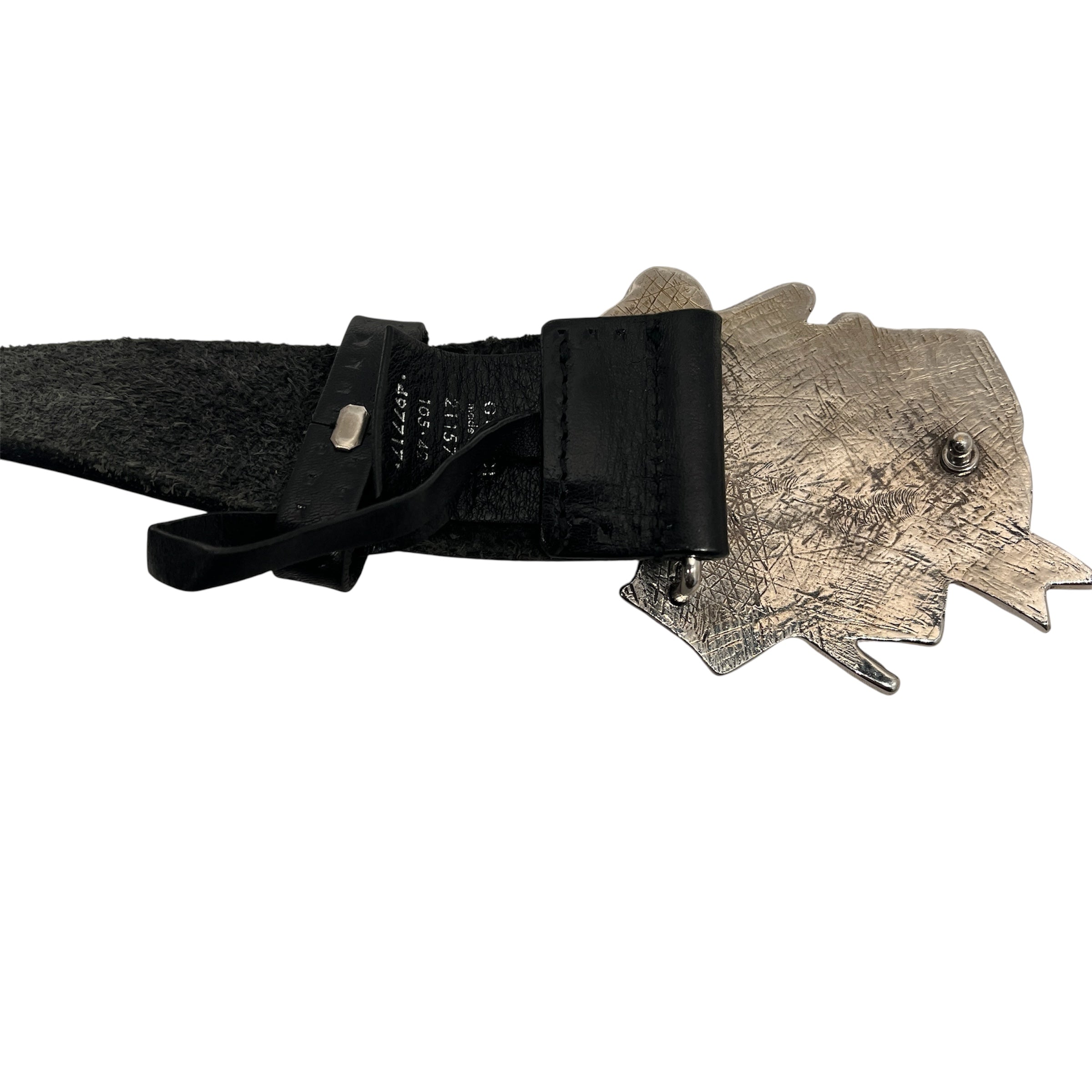 GUCCI/Belt/Leather/BLK/anchor rose buckle view 3