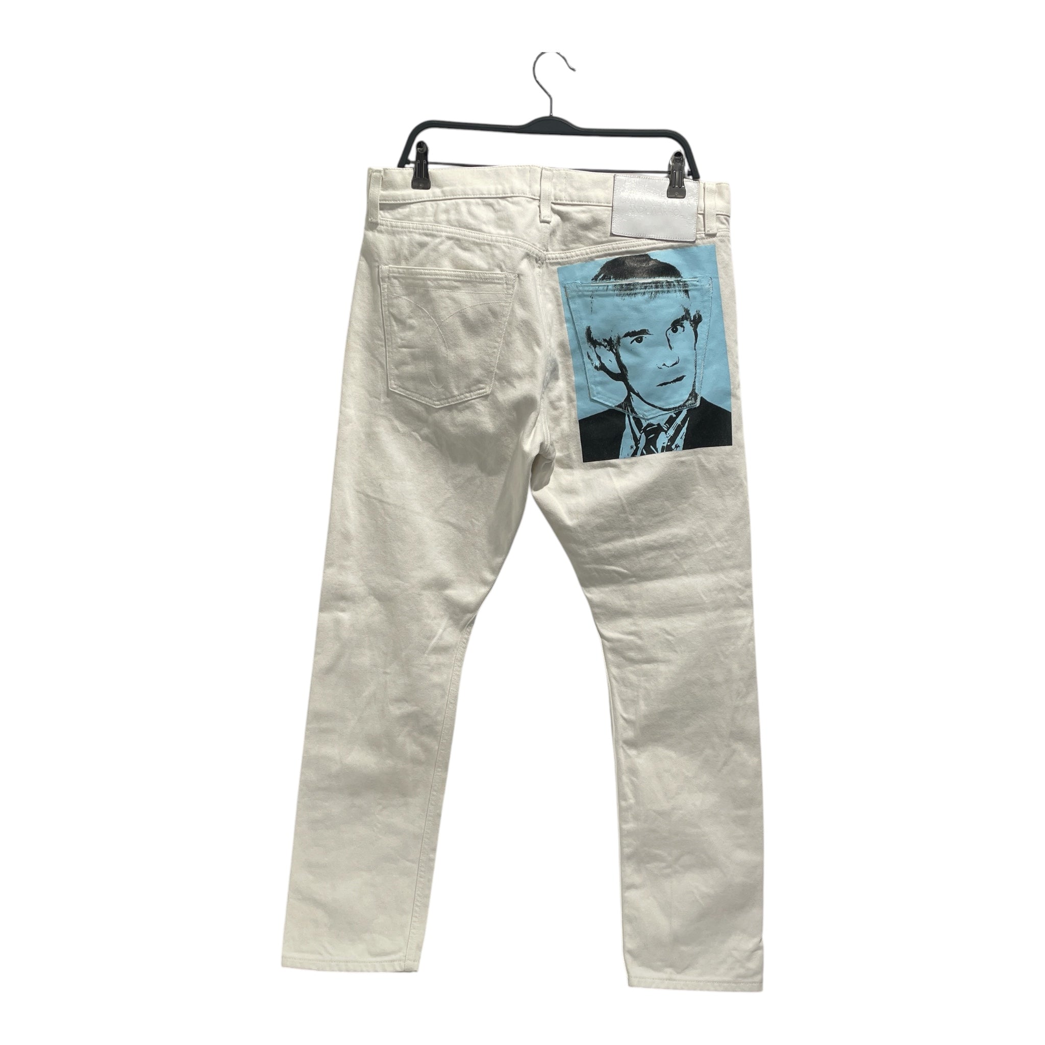 Calvin Klein 205W39NYC/Straight Pants/33/Denim/WHT/ANDY WARHOL view 2