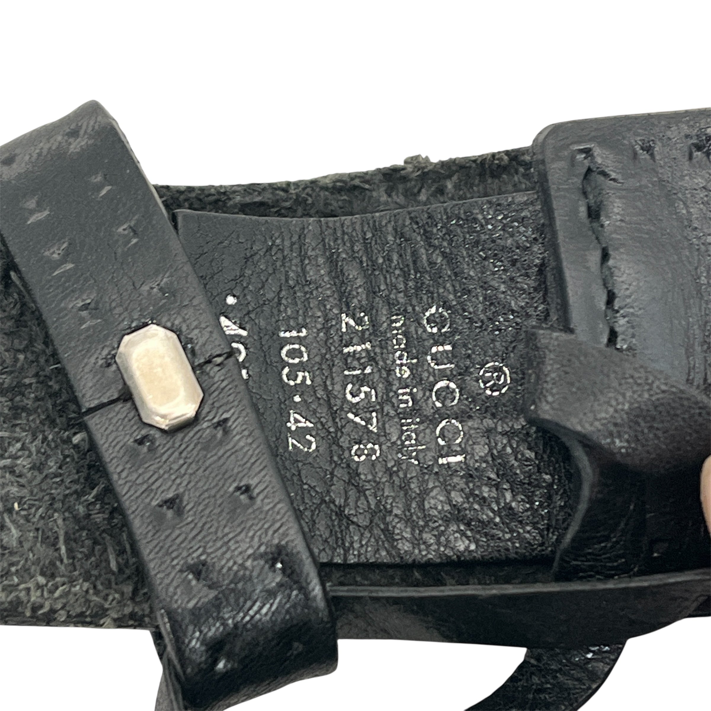 GUCCI/Belt/Leather/BLK/anchor rose buckle view 4