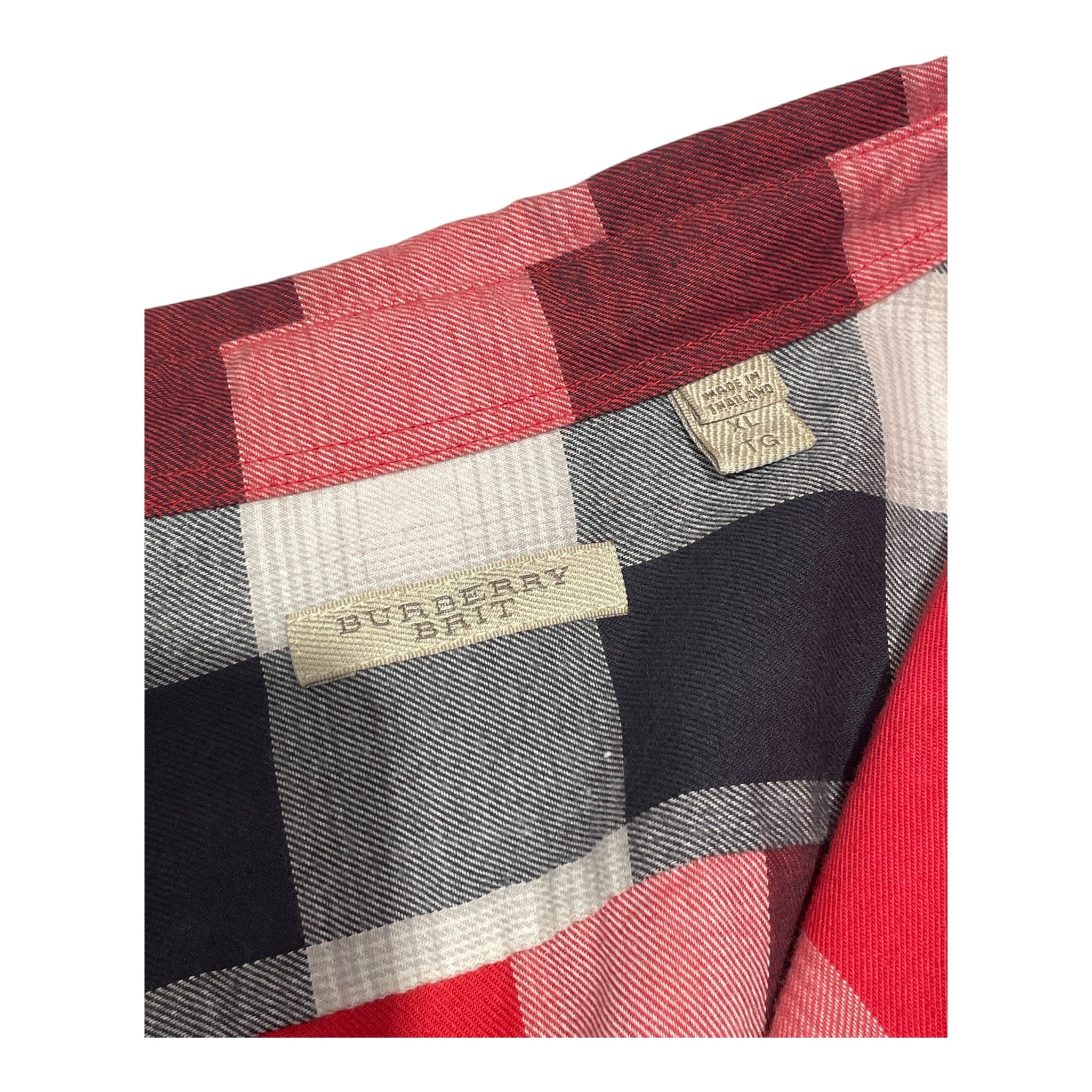 BURBERRY/Shirt/XL/Cotton/RED/Plaid/ view 3