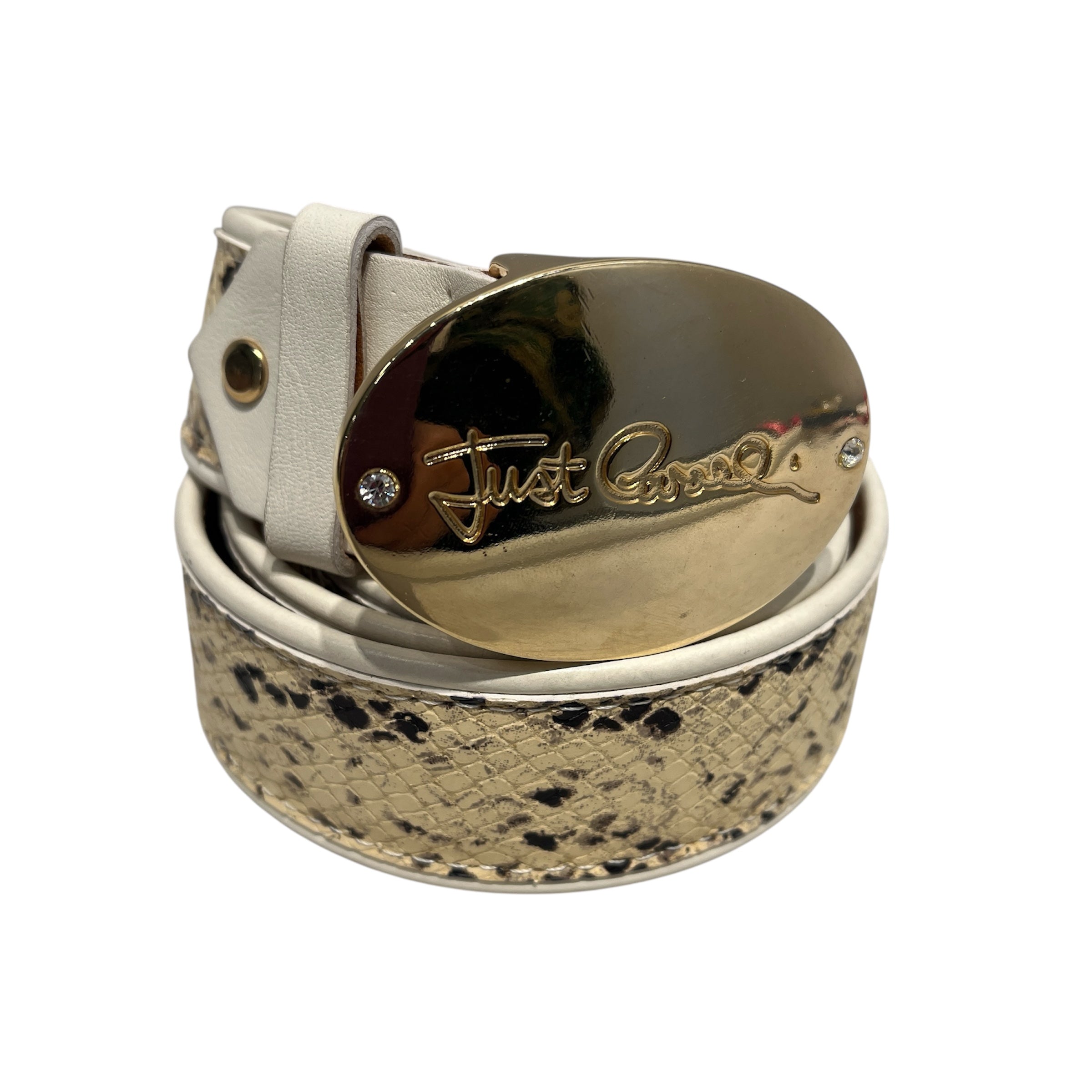 Just cavalli/Belt/Animal Pattern/Leather/BEG/SNAKESKIN W DIAMOND BUCKLE view 1