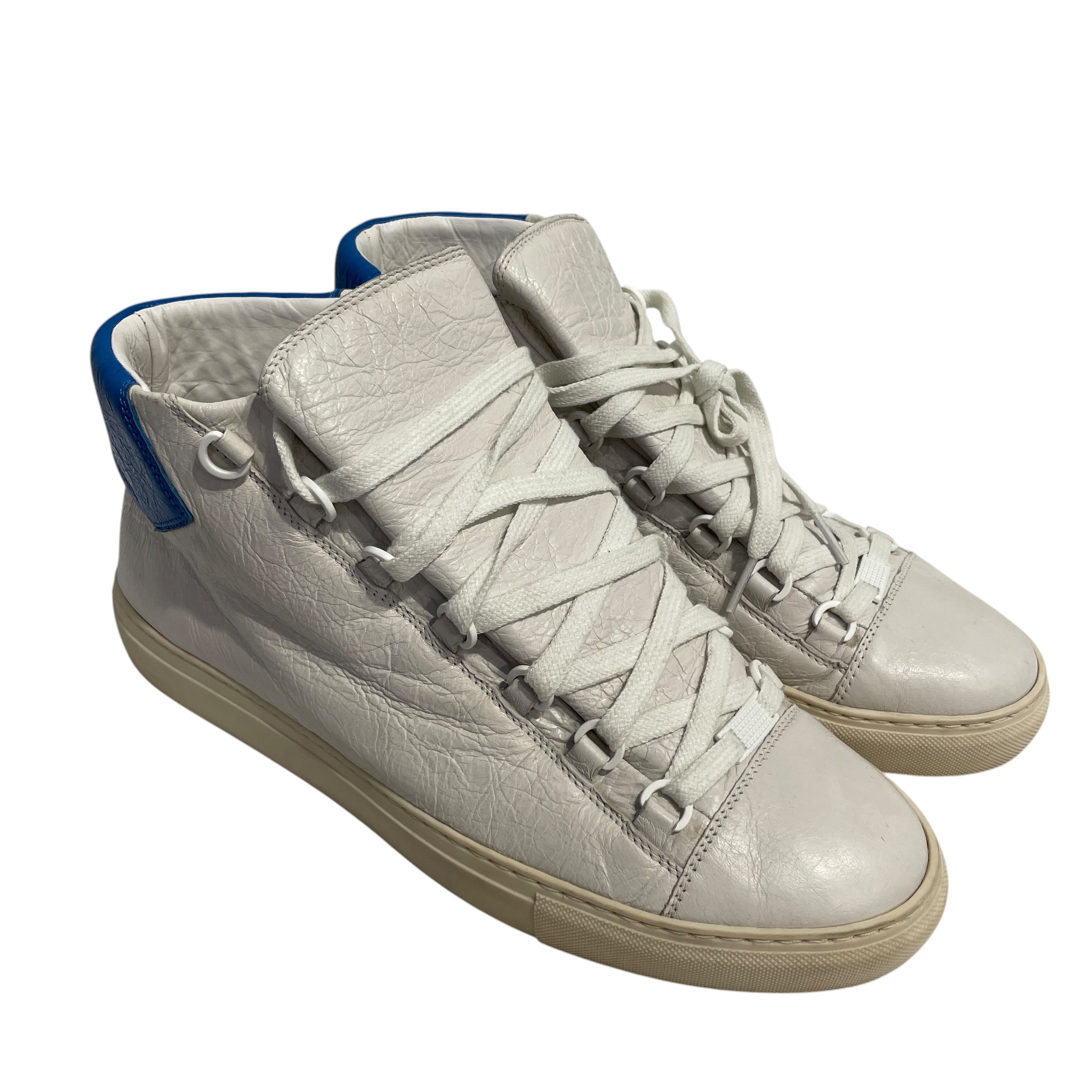 BALENCIAGA/Hi-Sneakers/EU 43/Lambskin/WHT/Arena wht+blu view 1
