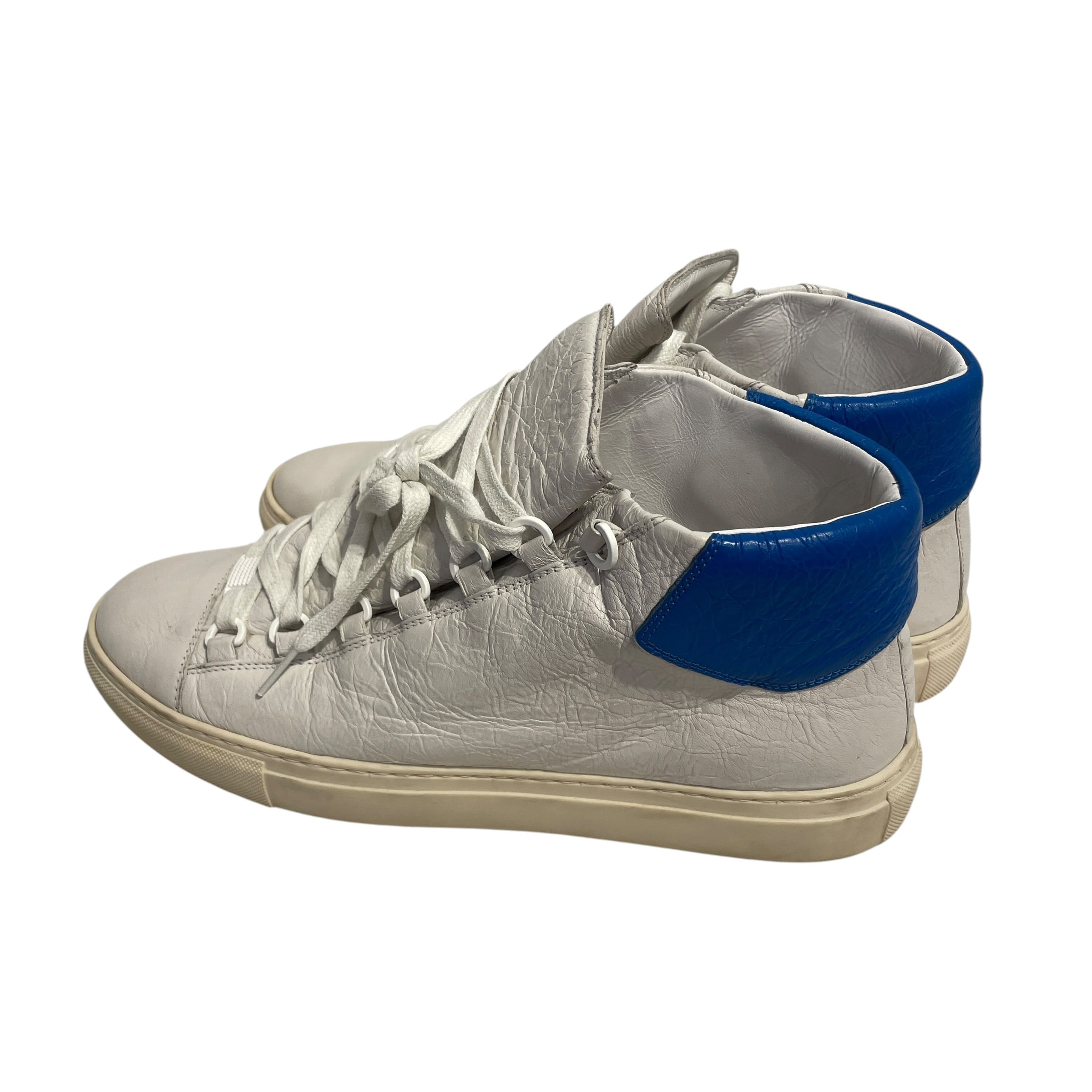 BALENCIAGA/Hi-Sneakers/EU 43/Lambskin/WHT/Arena wht+blu view 2