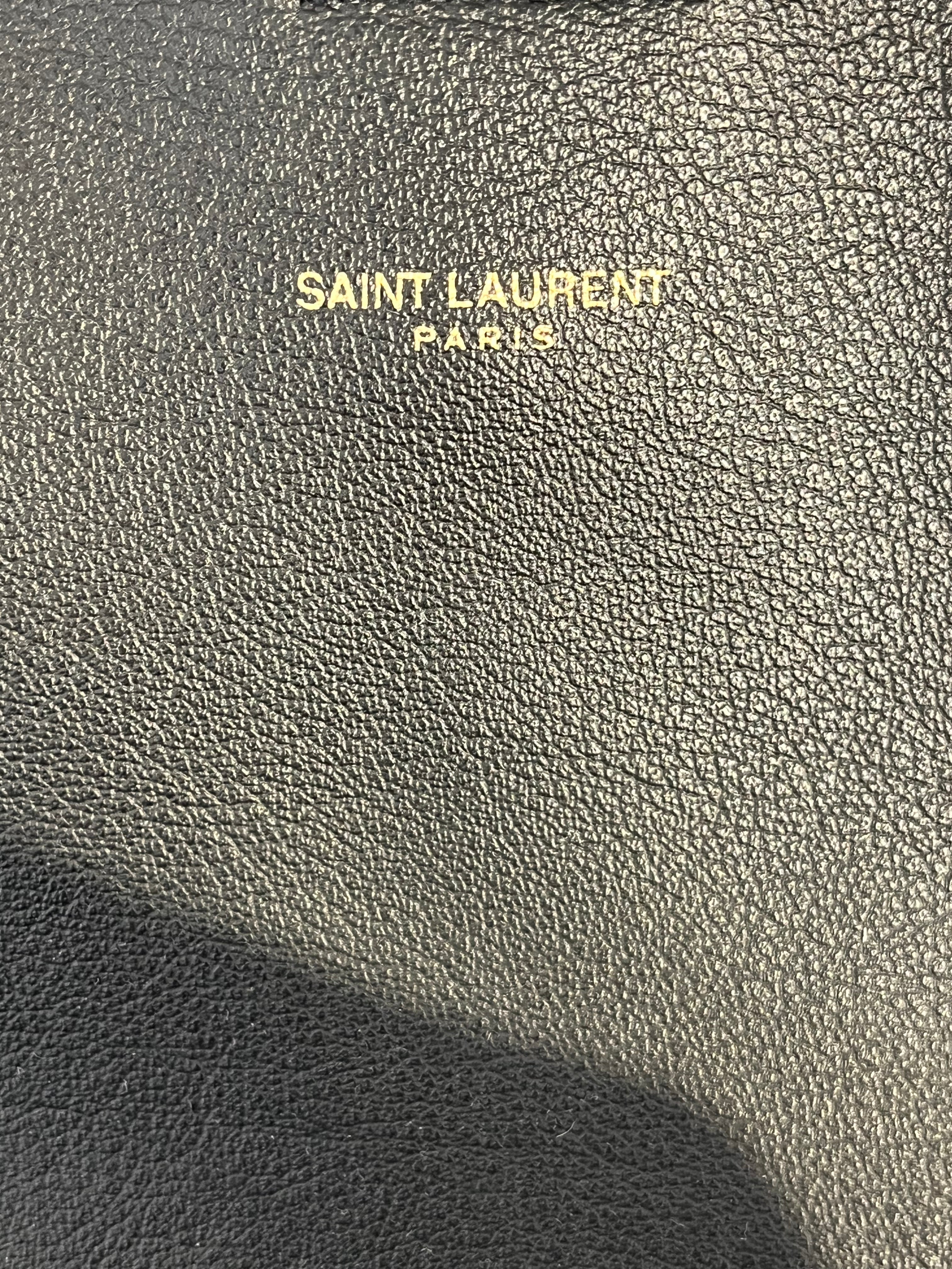 SAINT LAURENT/Tote Bag/Leather/BLK/YSL LEATHER TOTE BAG view 4