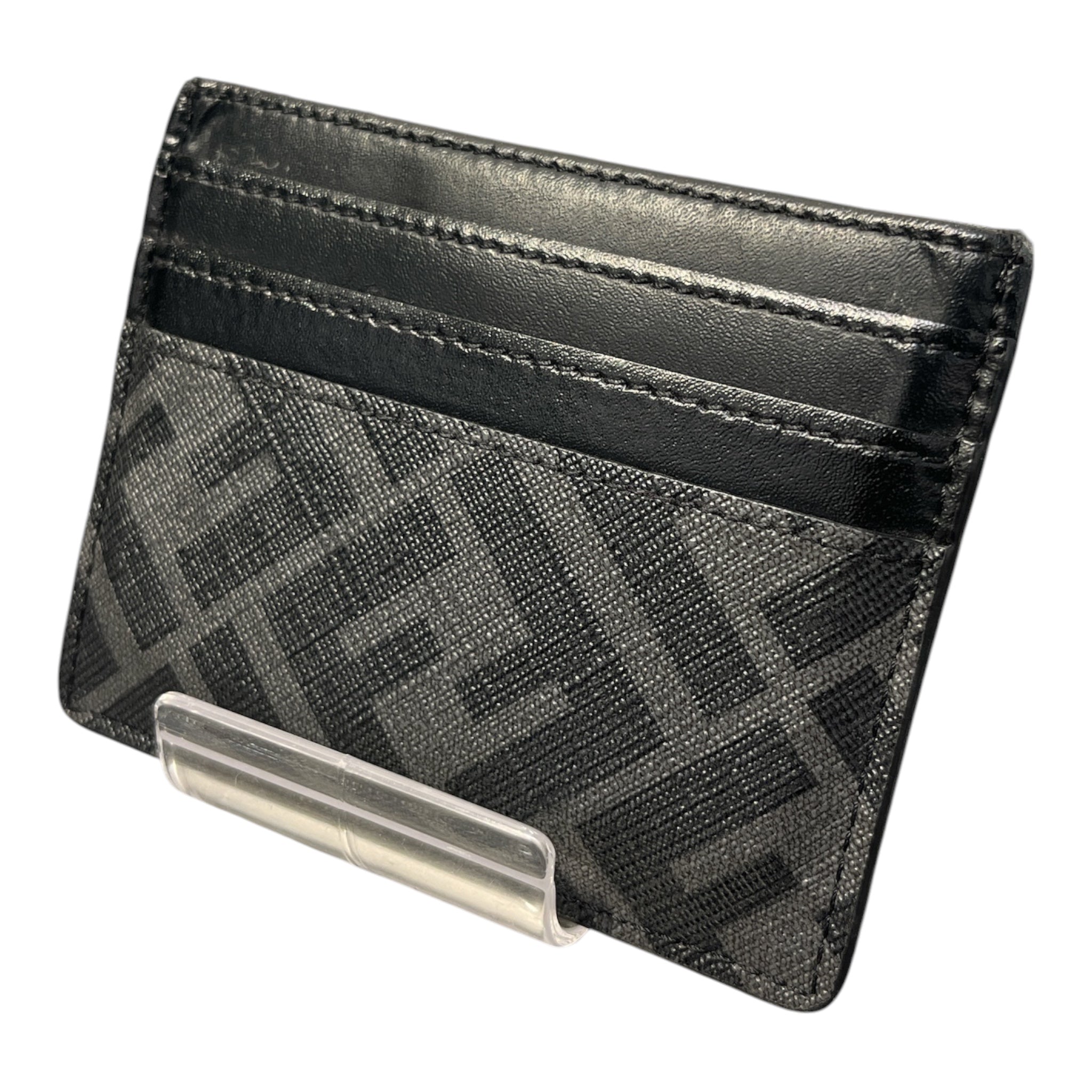 FENDI/Coin Wallet/Monogram/Leather/BLK/YELLOW STRIPE view 2
