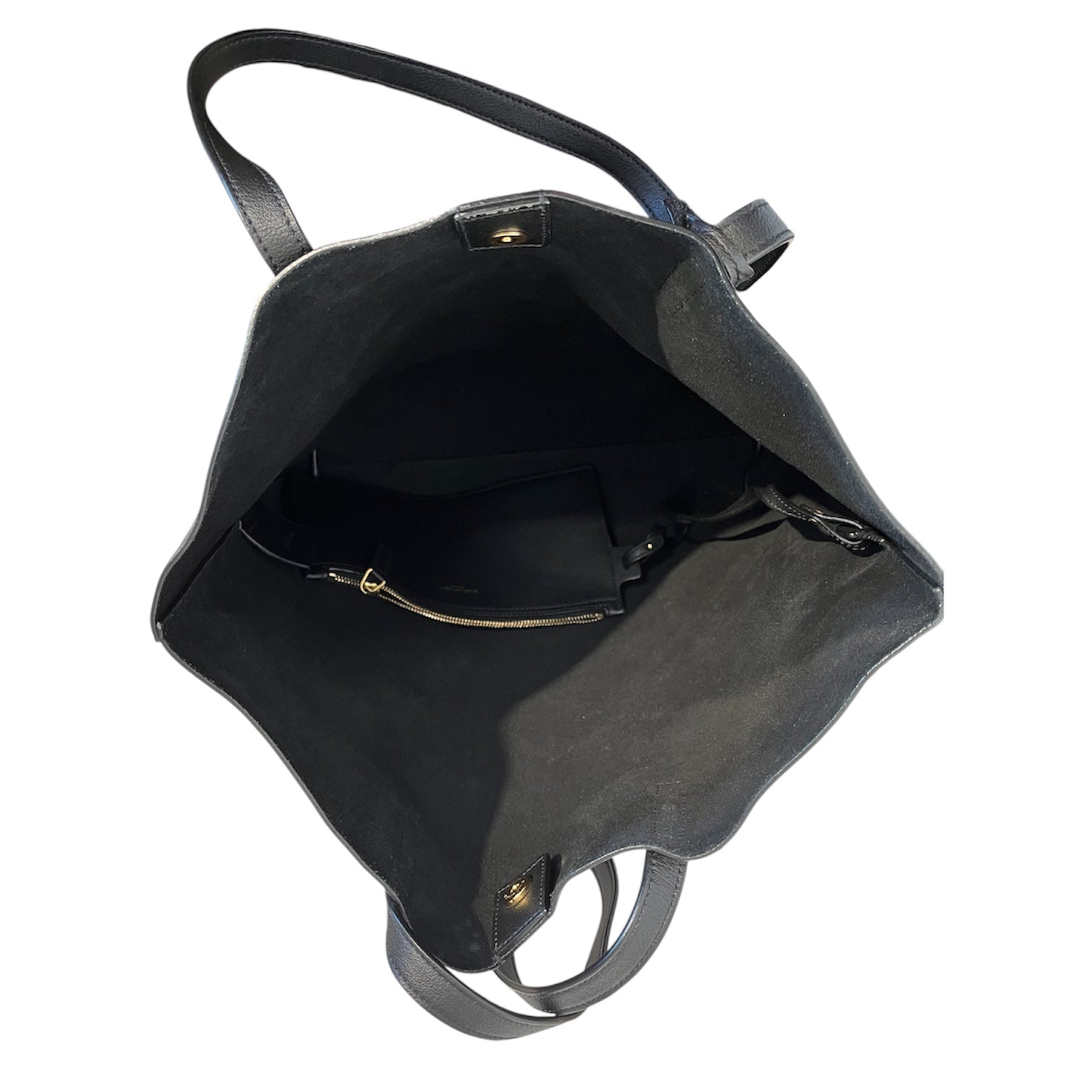 SAINT LAURENT/Tote Bag/Leather/BLK/YSL LEATHER TOTE BAG view 3