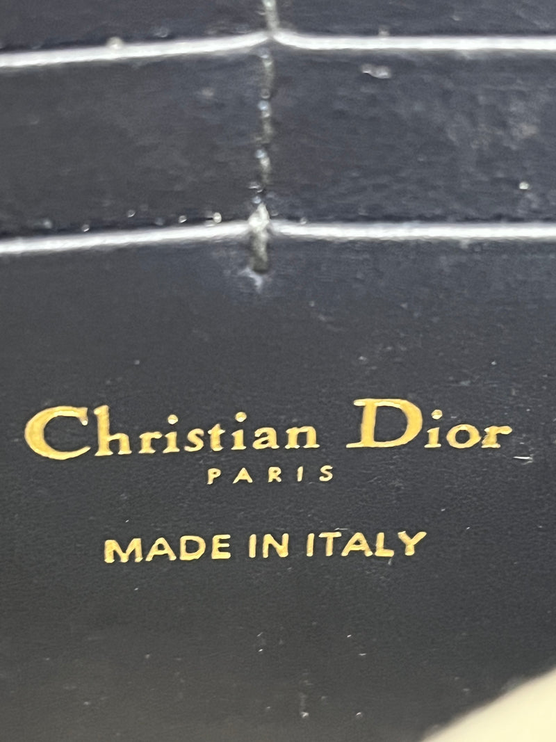 Christian Dior/Cross Body Bag/All Over Print/Cotton/BLU/SADDLE BAG