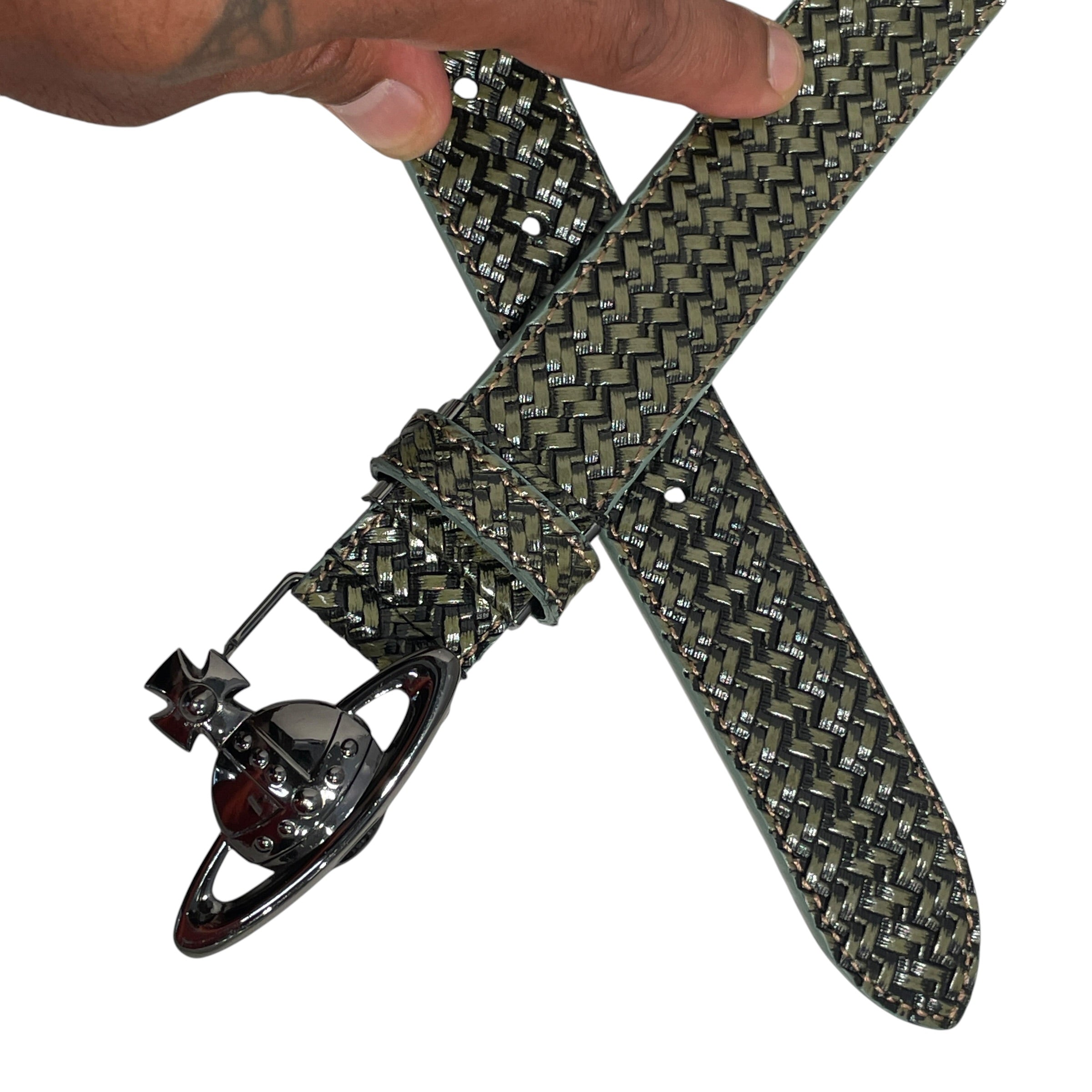 Vivienne Westwood/Leather/GRN/leather crochet belt view 2