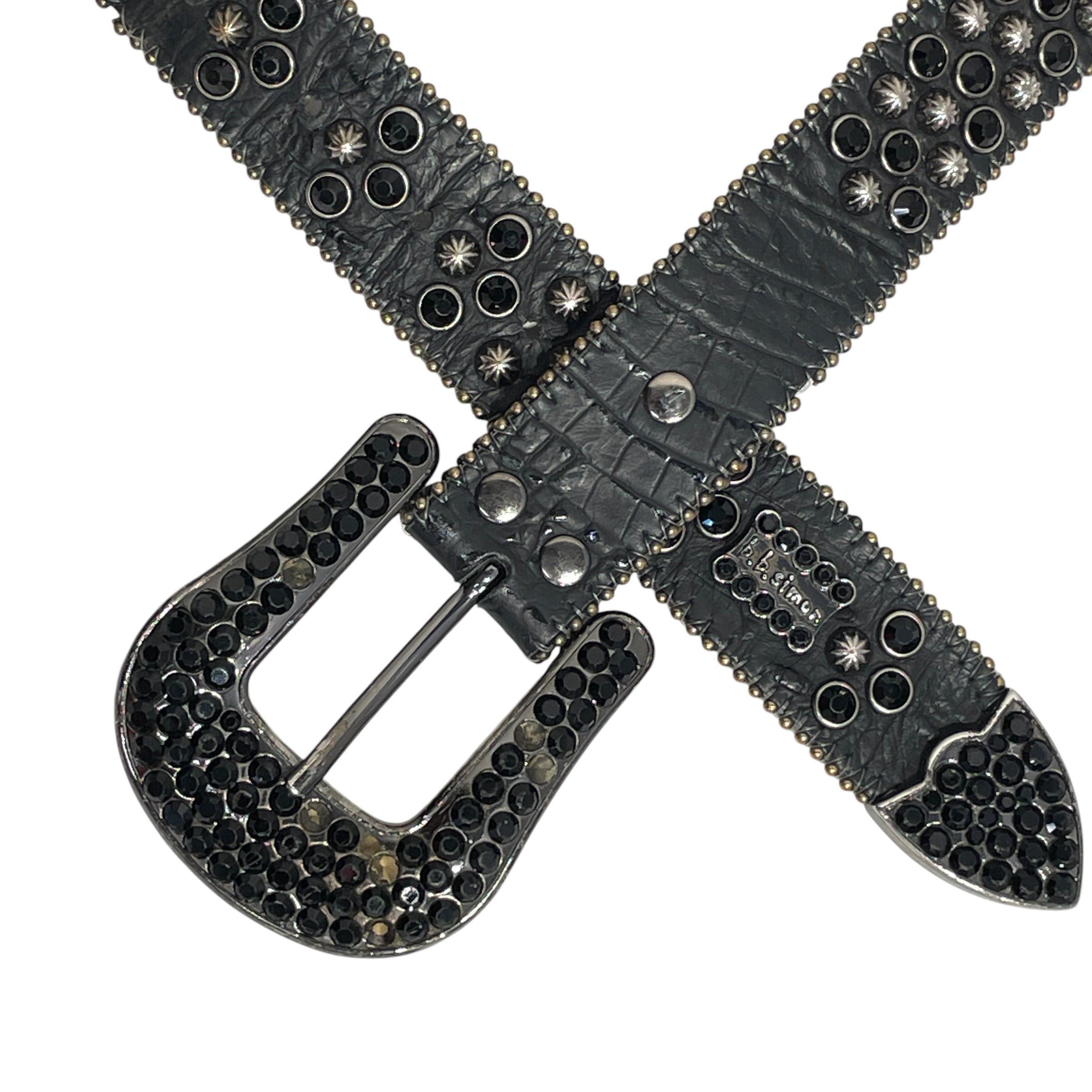 B.B SIMMONS/Belt/Leather/BLK/BLK/GRY view 2