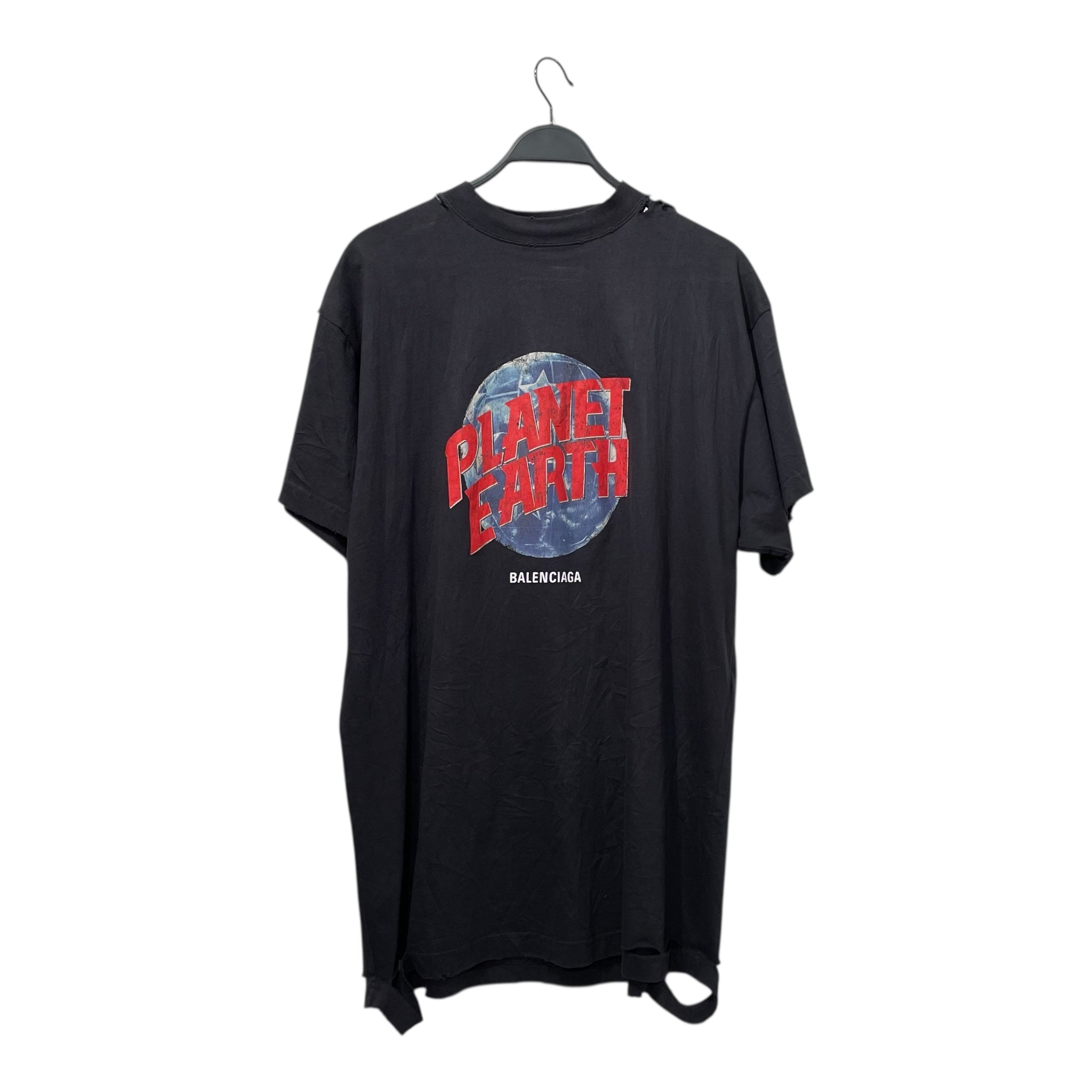 BALENCIAGA/T-Shirt/1/Cotton/BLK/Graphic/FW24 PLANET EARTH TEE view 1