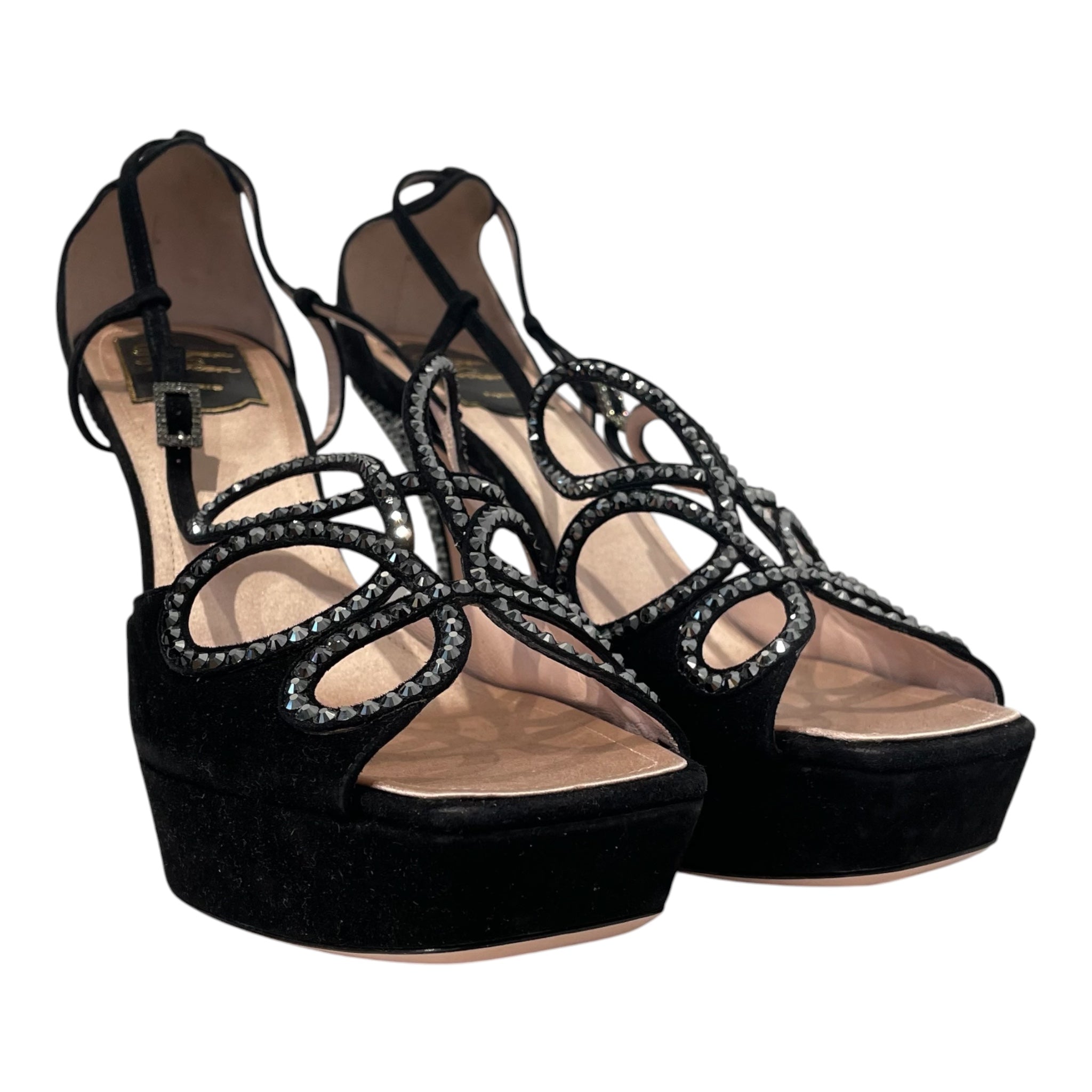 Roger Vivier/Heels/EU 41/BLK/crystals all over view 1