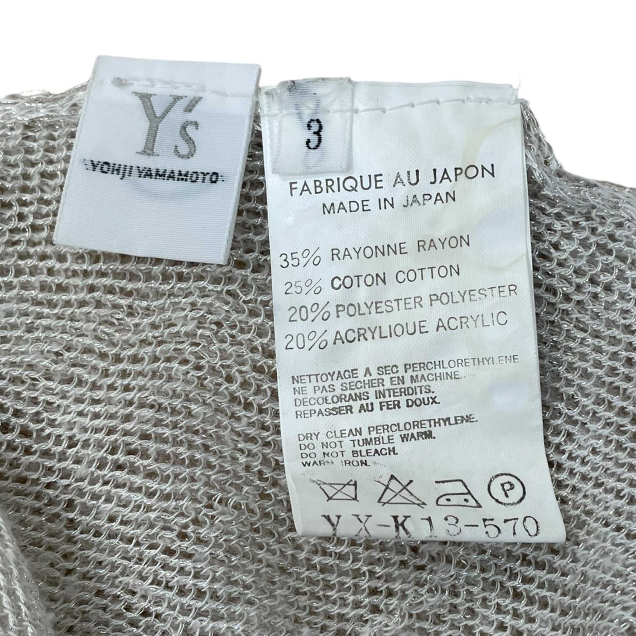 Y's/LS Blouse/S/Rayon/CRM/Chiffon/ view 4