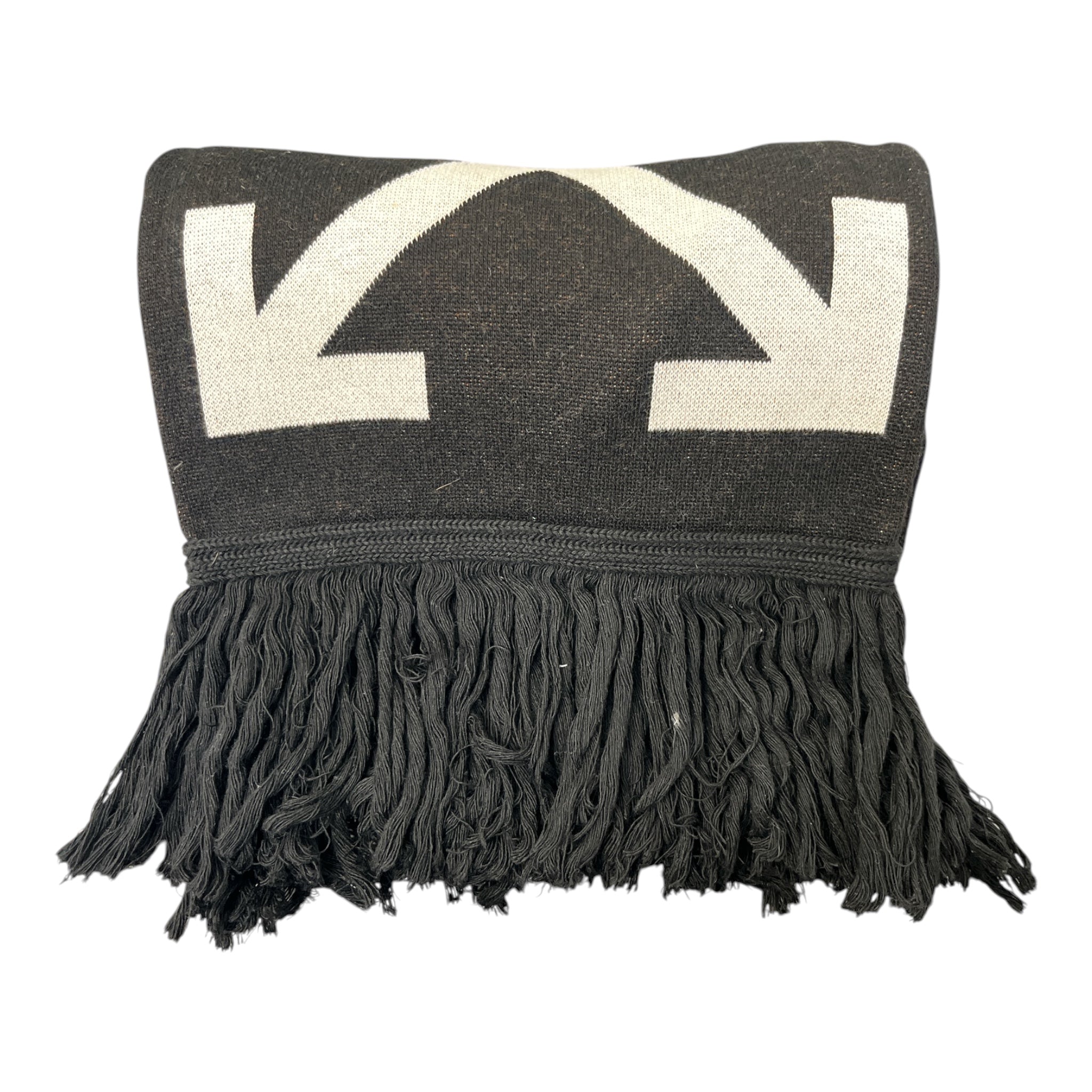 OFF-WHITE/Scarf/Graphic/Cotton/BLK/STRIPE LOGO BLACK AND WHITE view 2