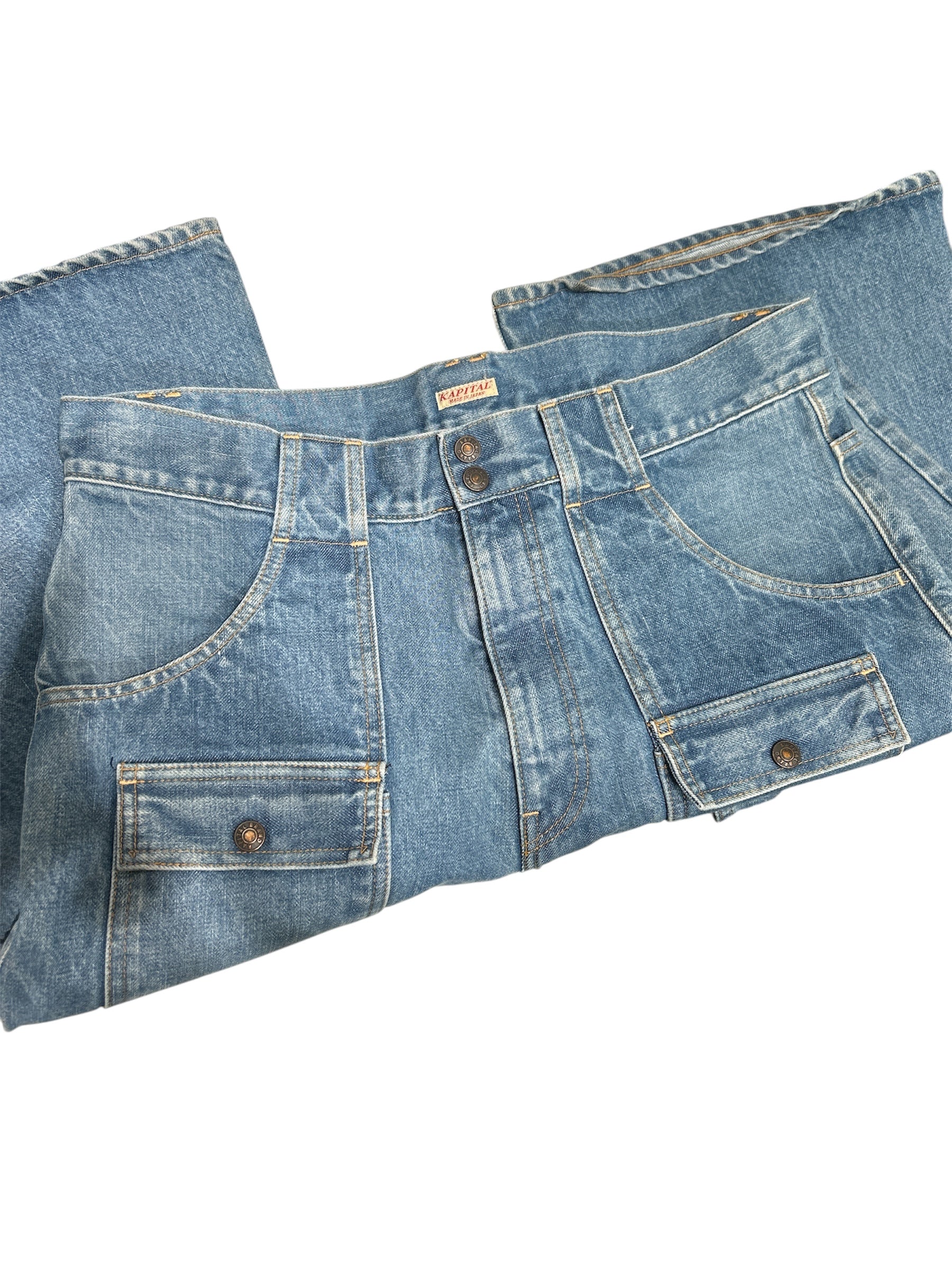 KAPITAL/Bootcut Pants/36/Denim/BLU/front pocket bootcut view 3