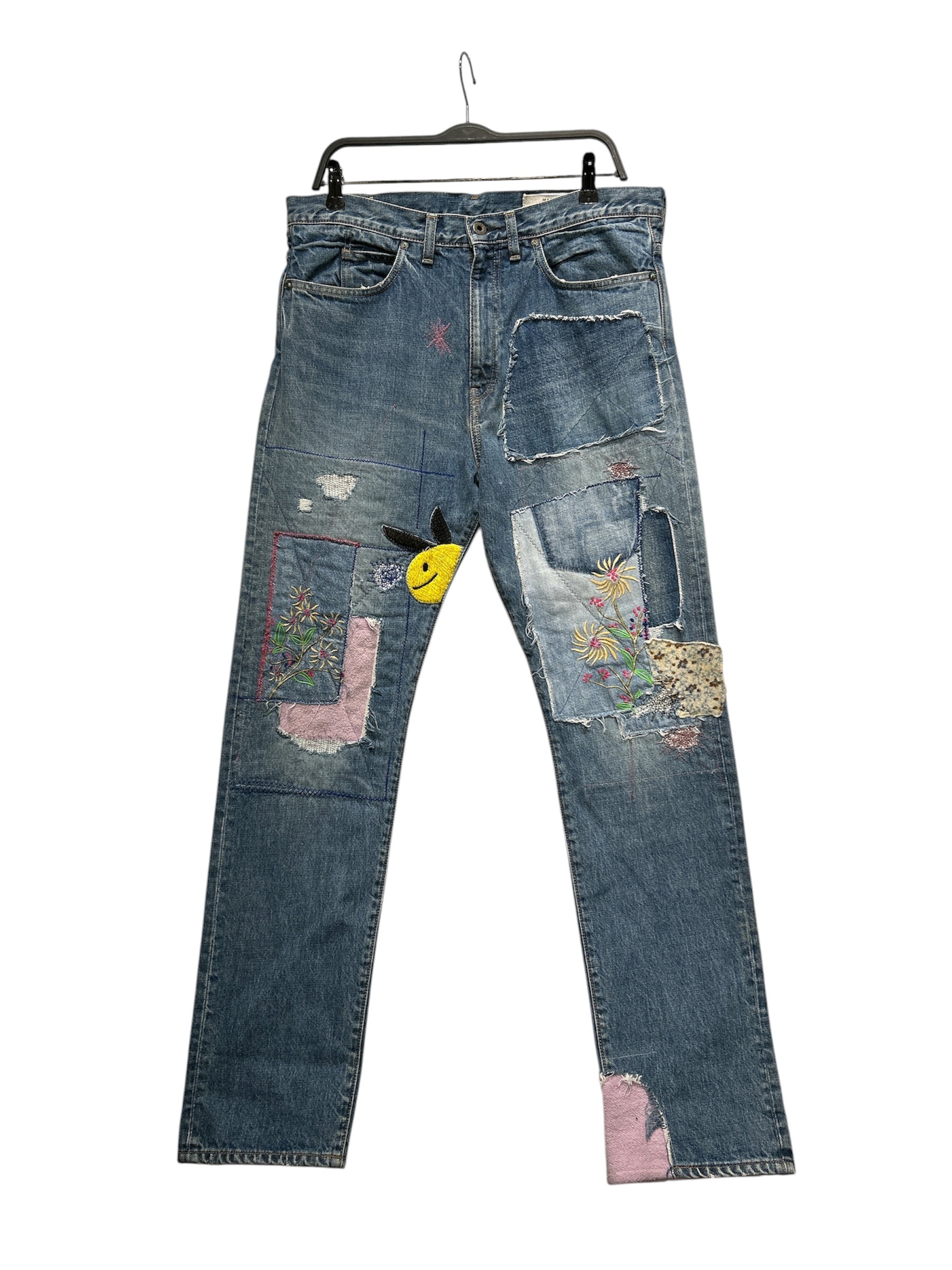 KAPITAL/Straight Pants/36/Denim/BLU/gypsy patch remake view 1