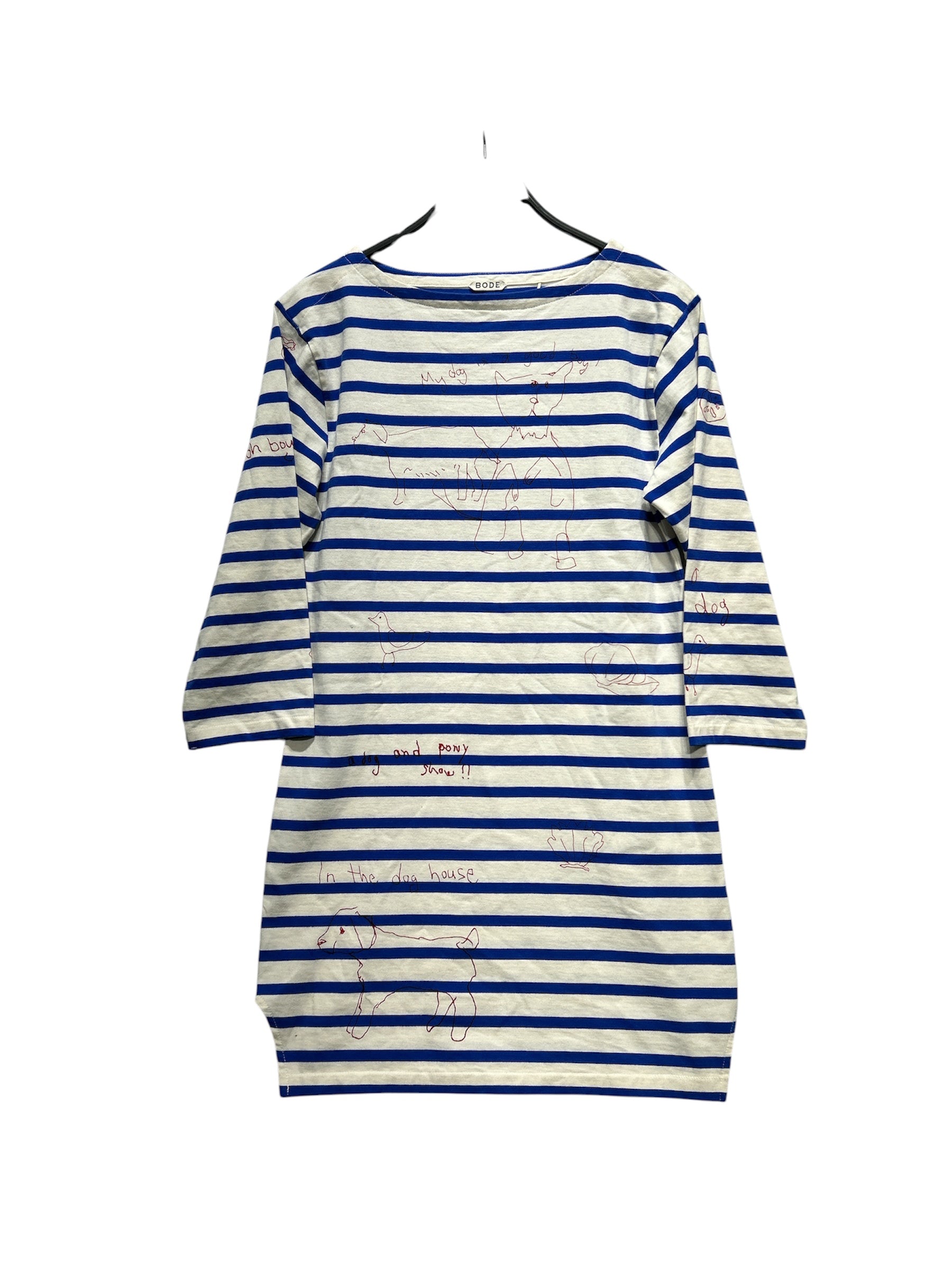 BODE/Shirt Dress/S/Stripe/Cotton/WHT/RED DRAWING DETAILS view 1