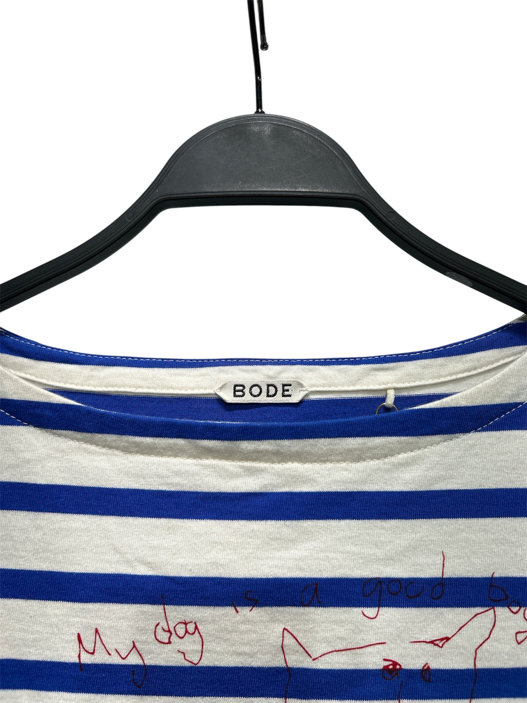 BODE/Shirt Dress/S/Stripe/Cotton/WHT/RED DRAWING DETAILS view 3