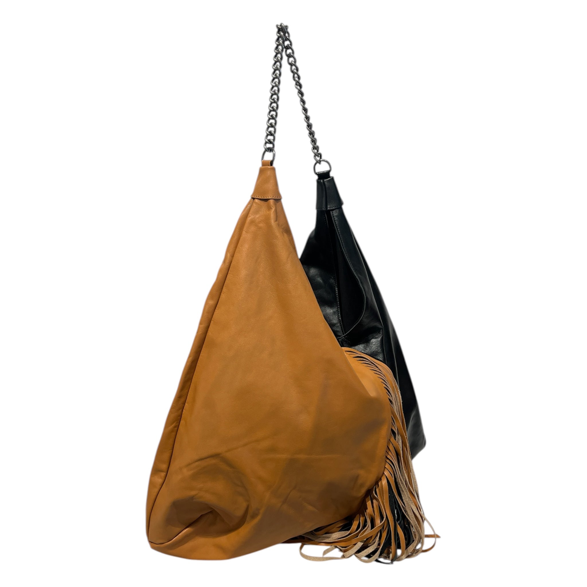 UNDERSTATED LEATHER/Tote Bag/Leather/BLK/half black & half orange view 3