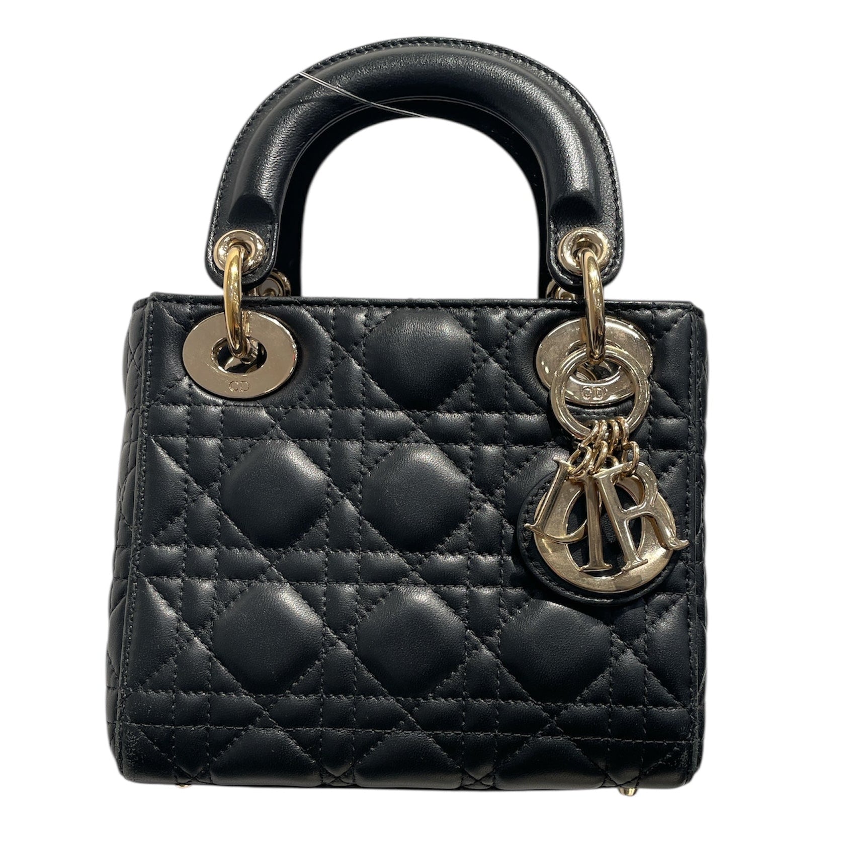 Christian Dior/Hand Bag/Leather/BLK/LADY DIOR BAG view 1