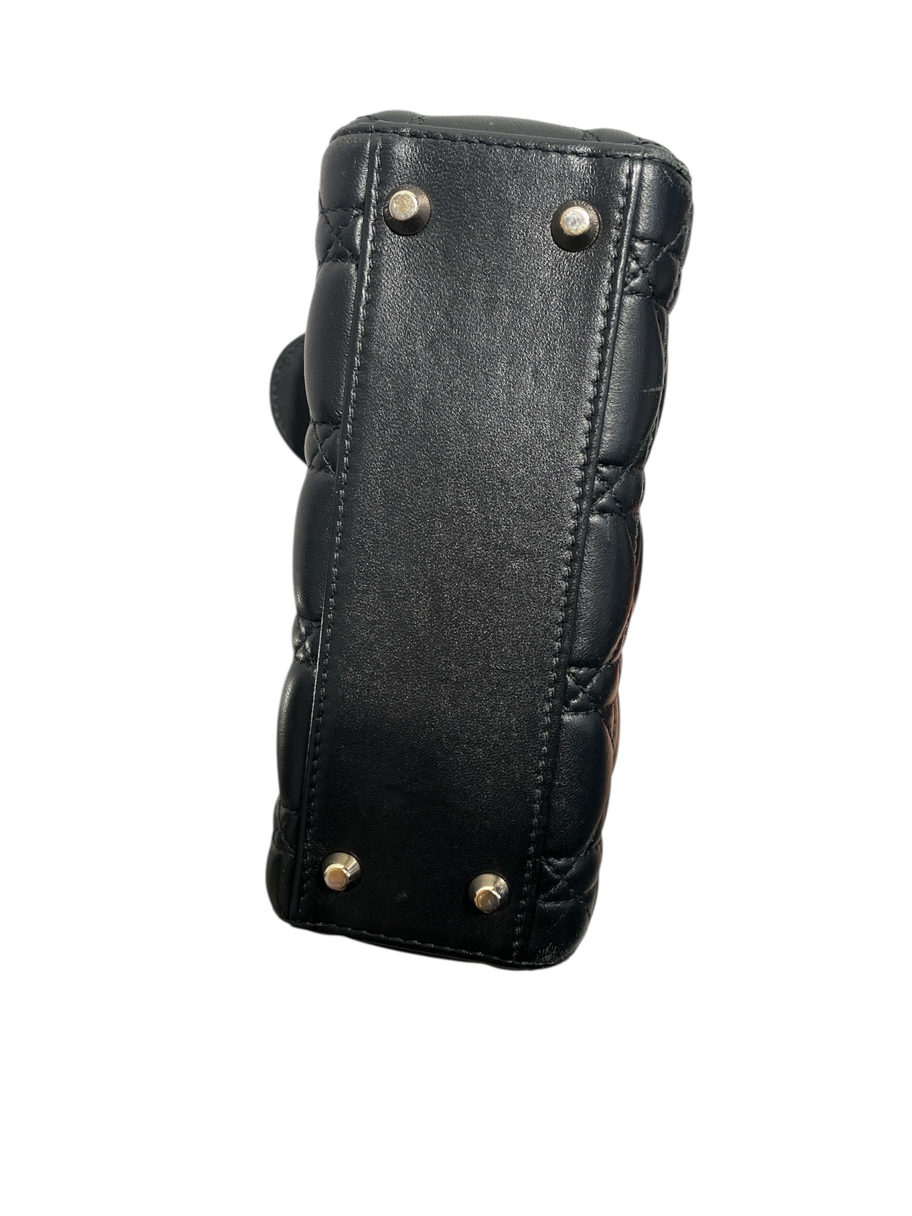 Christian Dior/Hand Bag/Leather/BLK/LADY DIOR BAG view 3