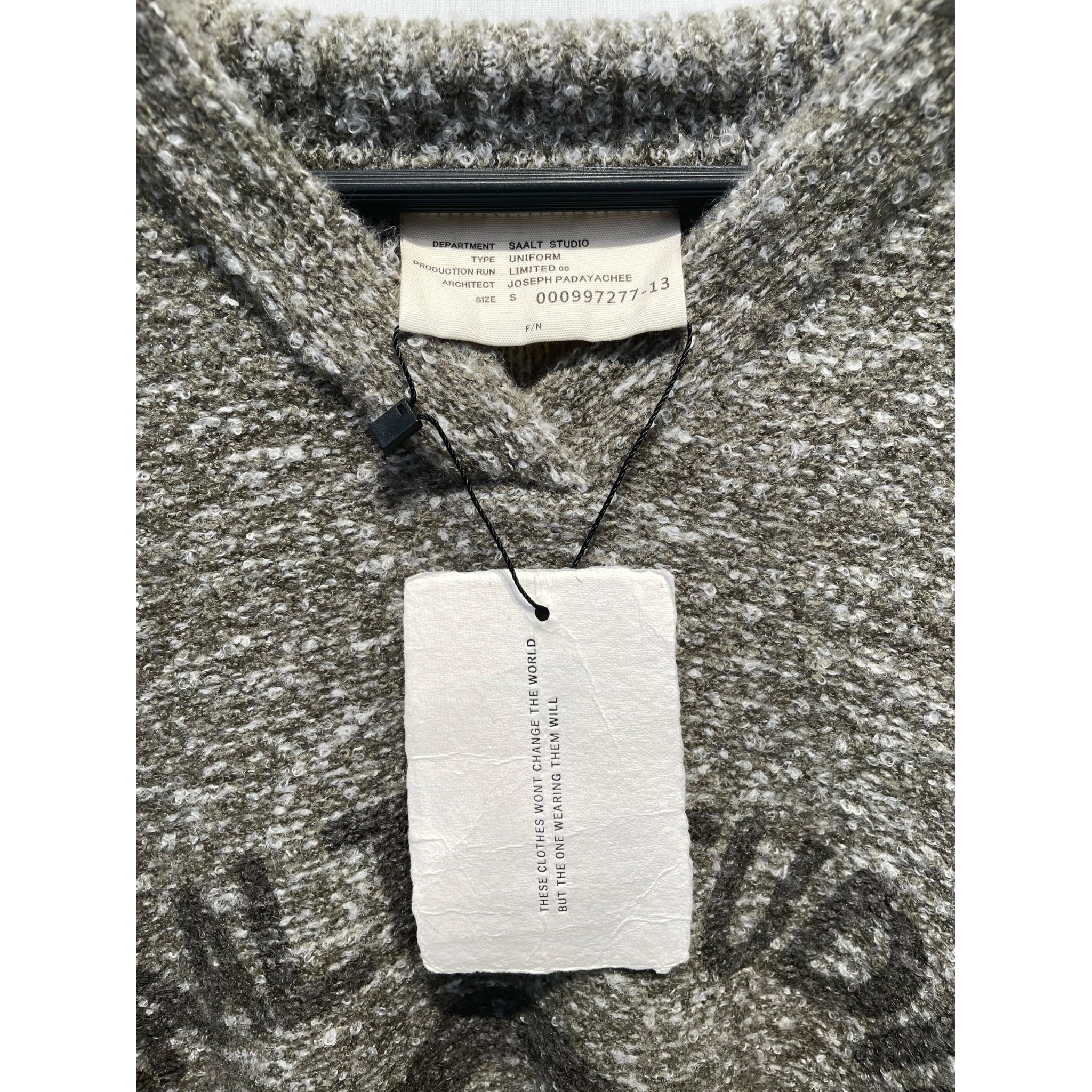 SAALT STUDIO/Sweater/S/Acrylic/GRN/COLLARED SHORT SLEEVE view 3