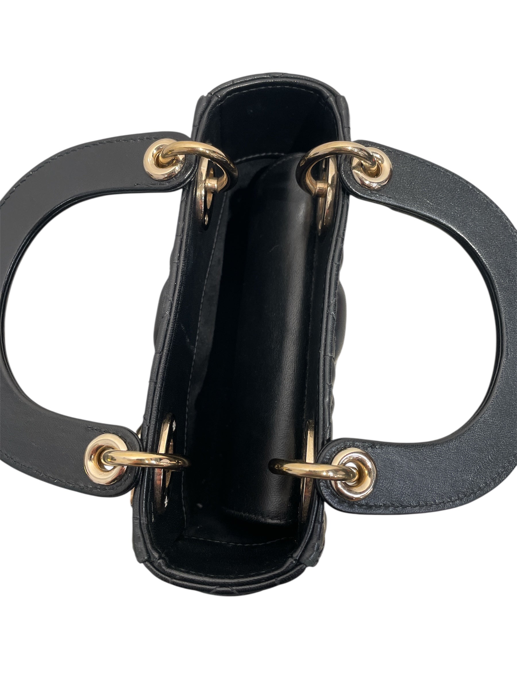 Christian Dior/Hand Bag/Leather/BLK/LADY DIOR BAG view 4