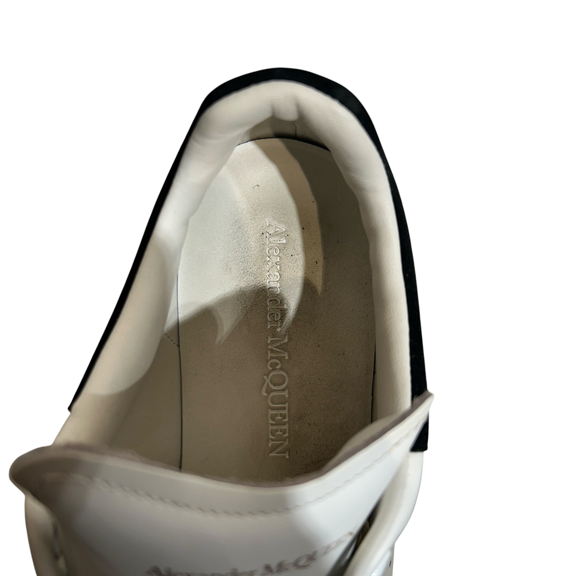 Alexander McQueen/Low-Sneakers/EU 39.5/Leather/WHT/BLACK HEEL view 3