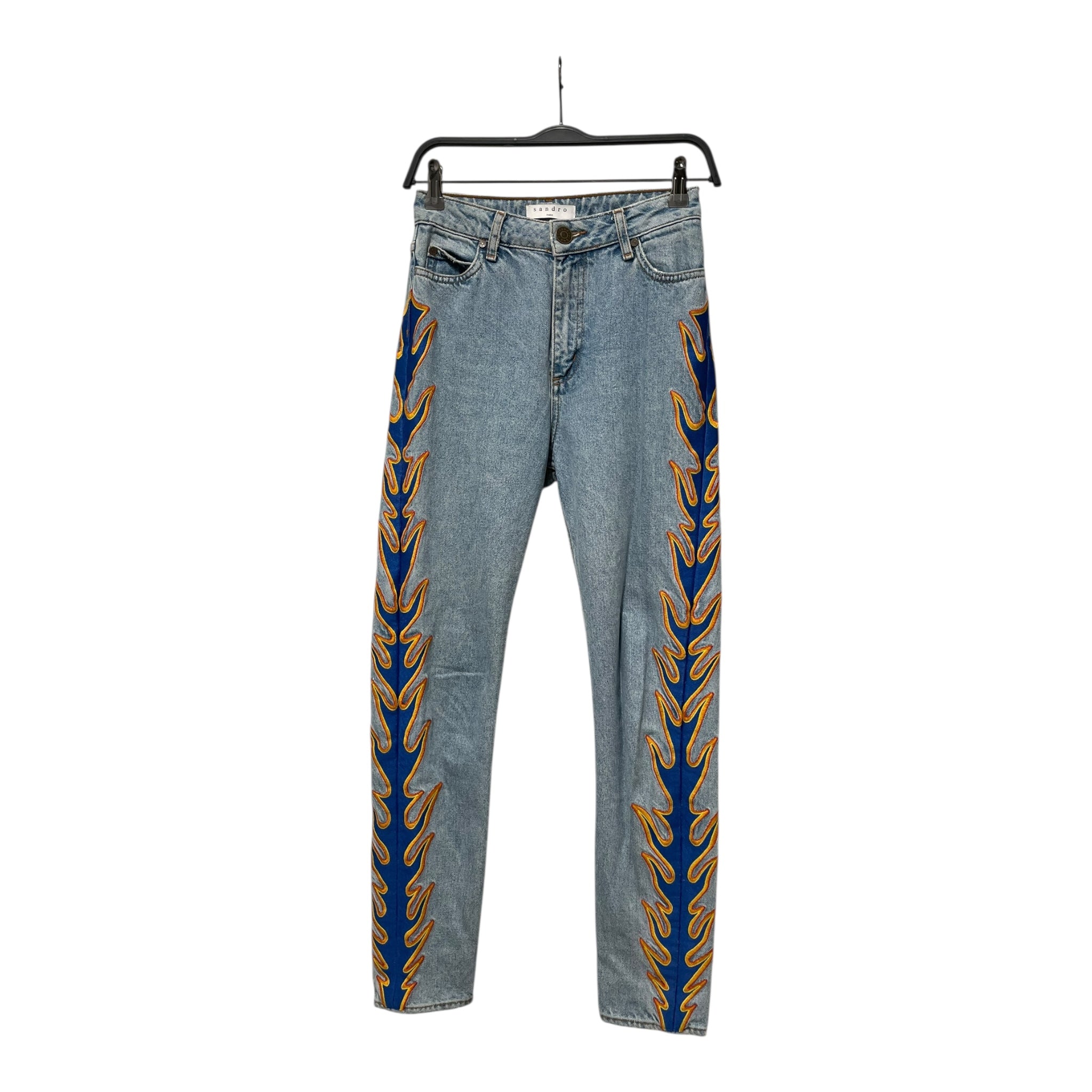sandro/Skinny Pants/34/Leather/BLU/ view 1