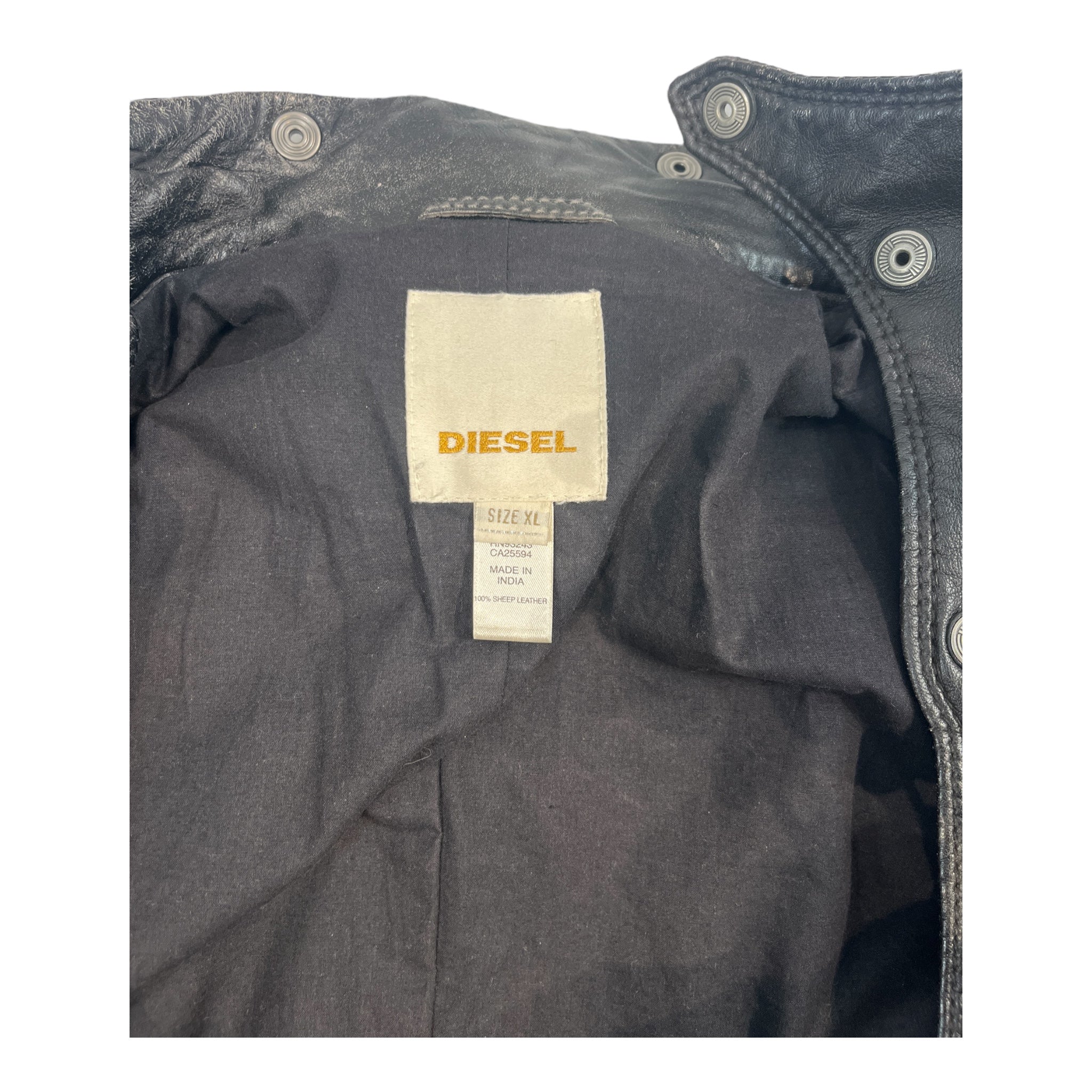 DIESEL/Leather Jkt/XL/Leather/BLK/Ombre view 3