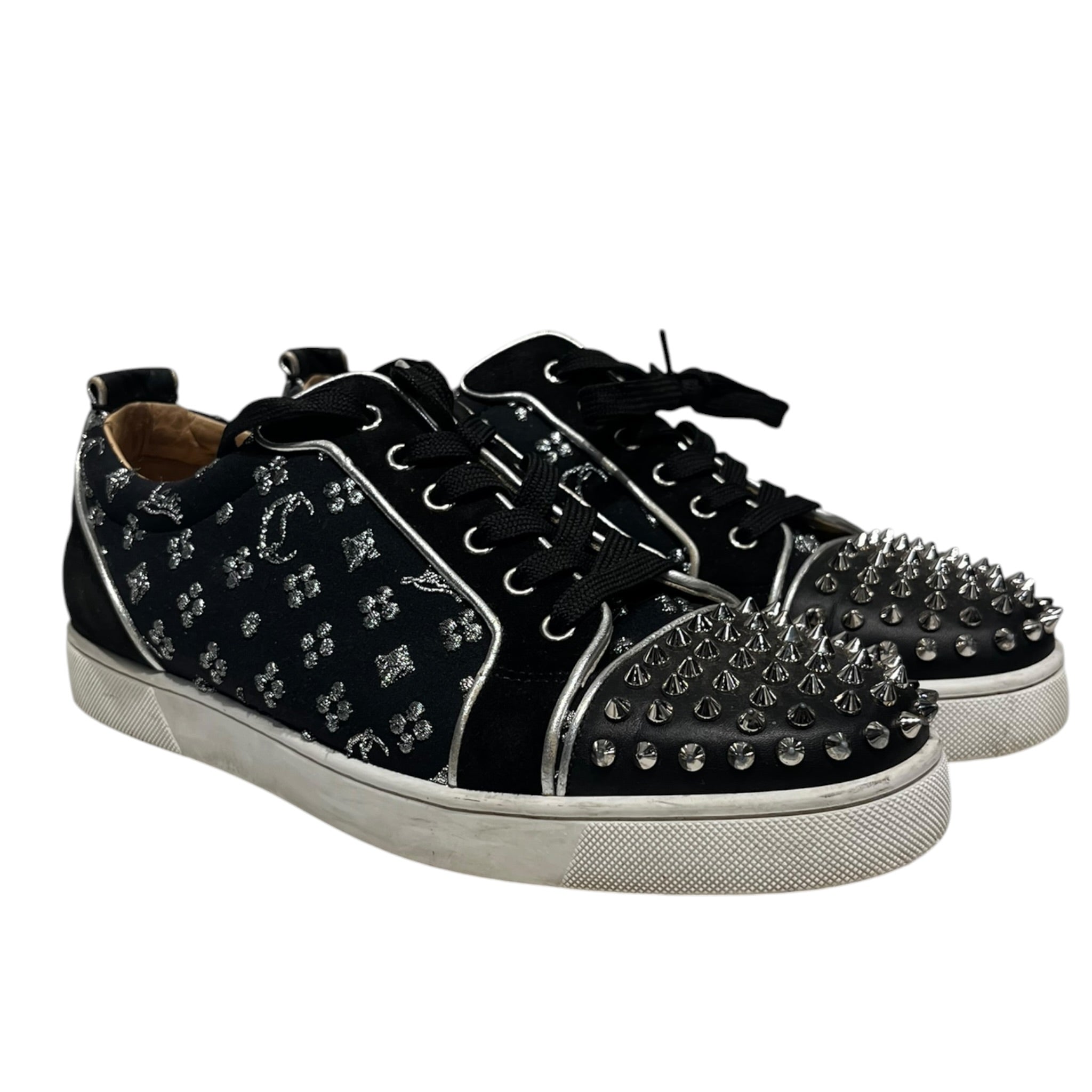 Christian Louboutin/Low-Sneakers/EU 44/All Over Print/Suede/BLK/Orlato view 1