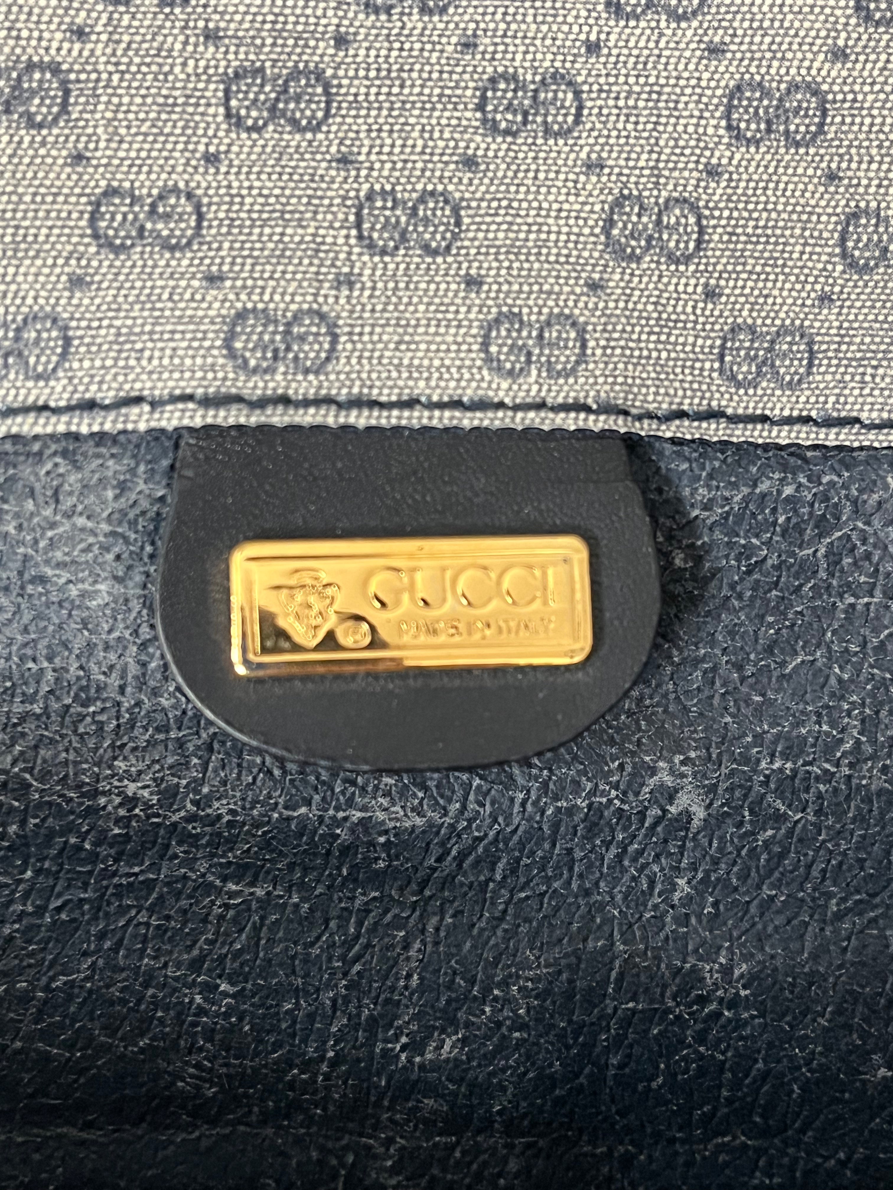 GUCCI/Pouch/Monogram/Cotton/GRY/large monogram pouch navy view 3