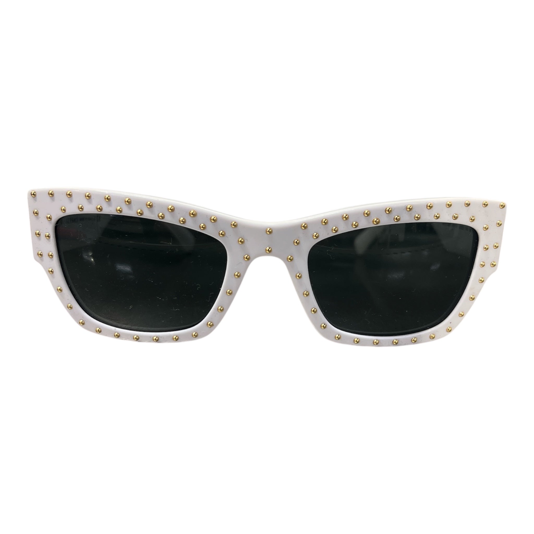 VERSACE/Sunglasses/Plastic/WHT/GOLD BEADS + EMBLEM view 1