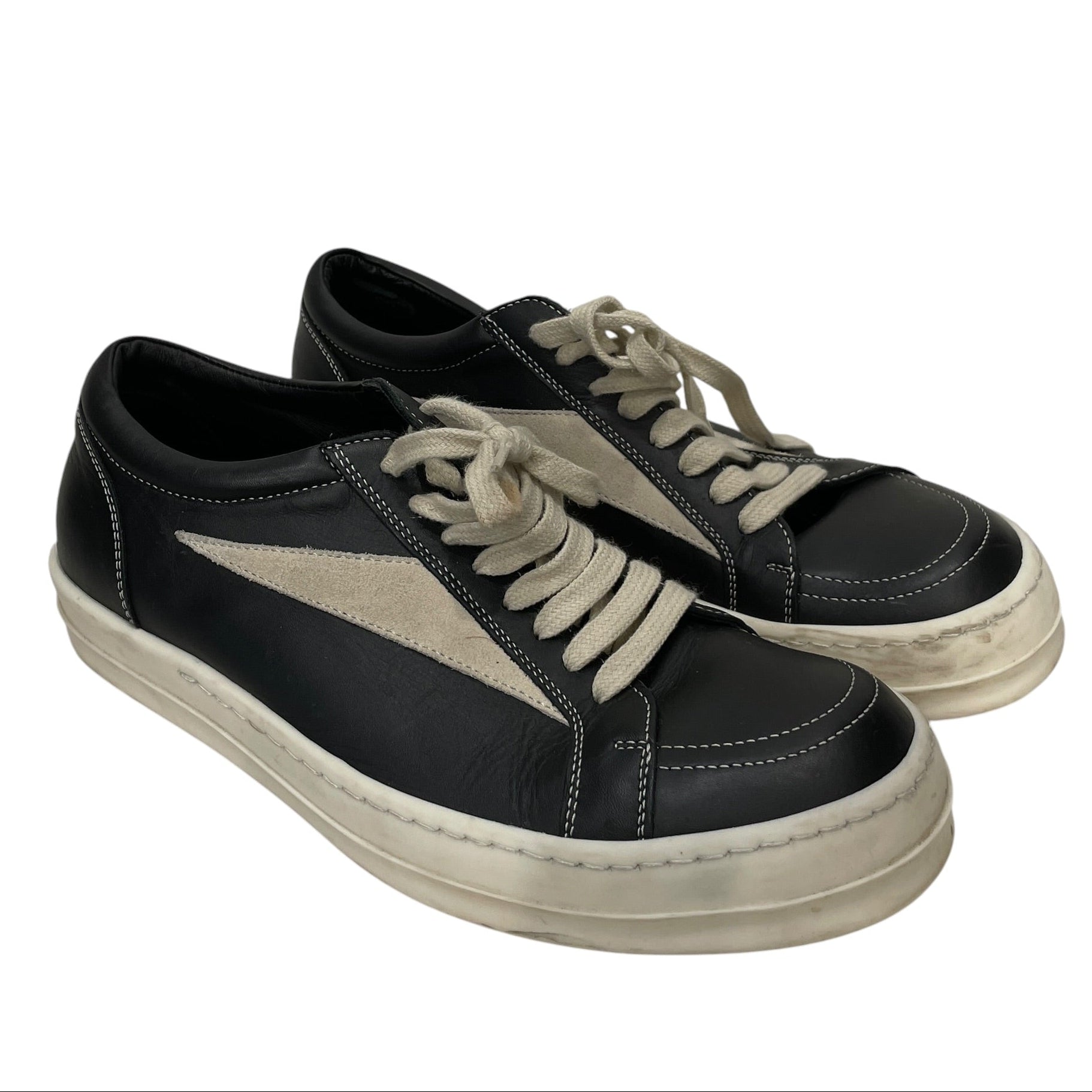 Rick Owens/Low-Sneakers/US 8/Leather/BLK/VINTAGESNEAKS view 1
