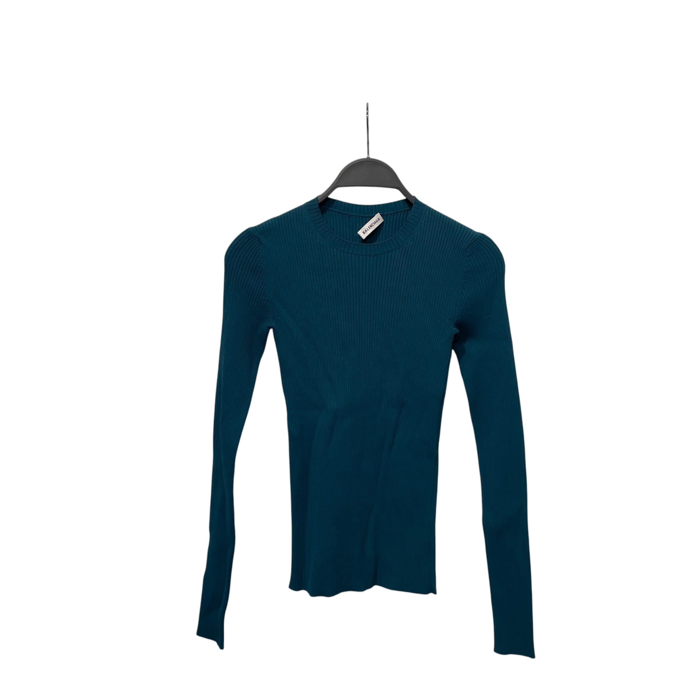 BALENCIAGA/Sweater/34/Rayon/GRN/2018 RIBBED FITTED view 1