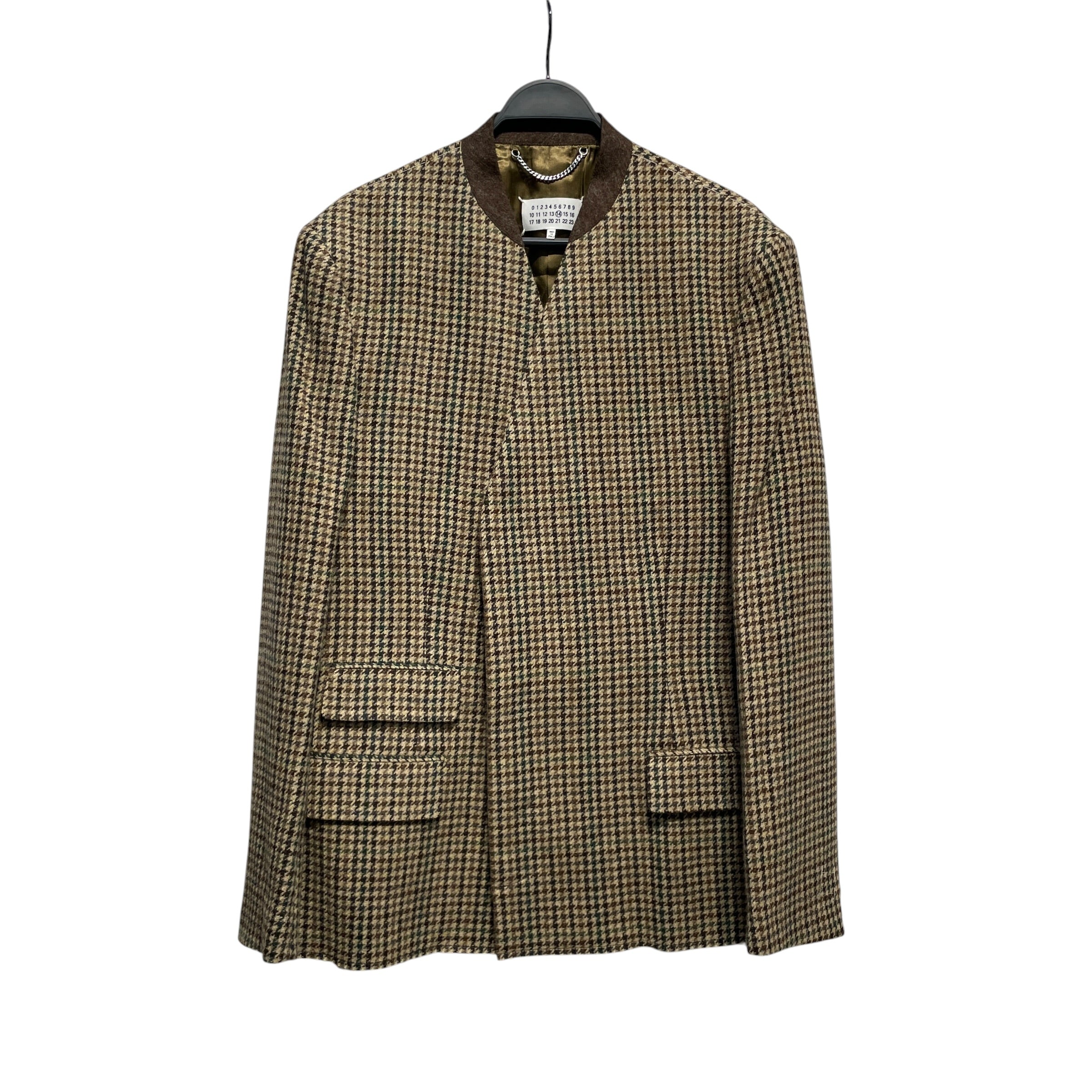 Maison Margiela/Jacket/48/Wool/BRW/Houndstooth Check/RIB COLLAR JACKET view 1