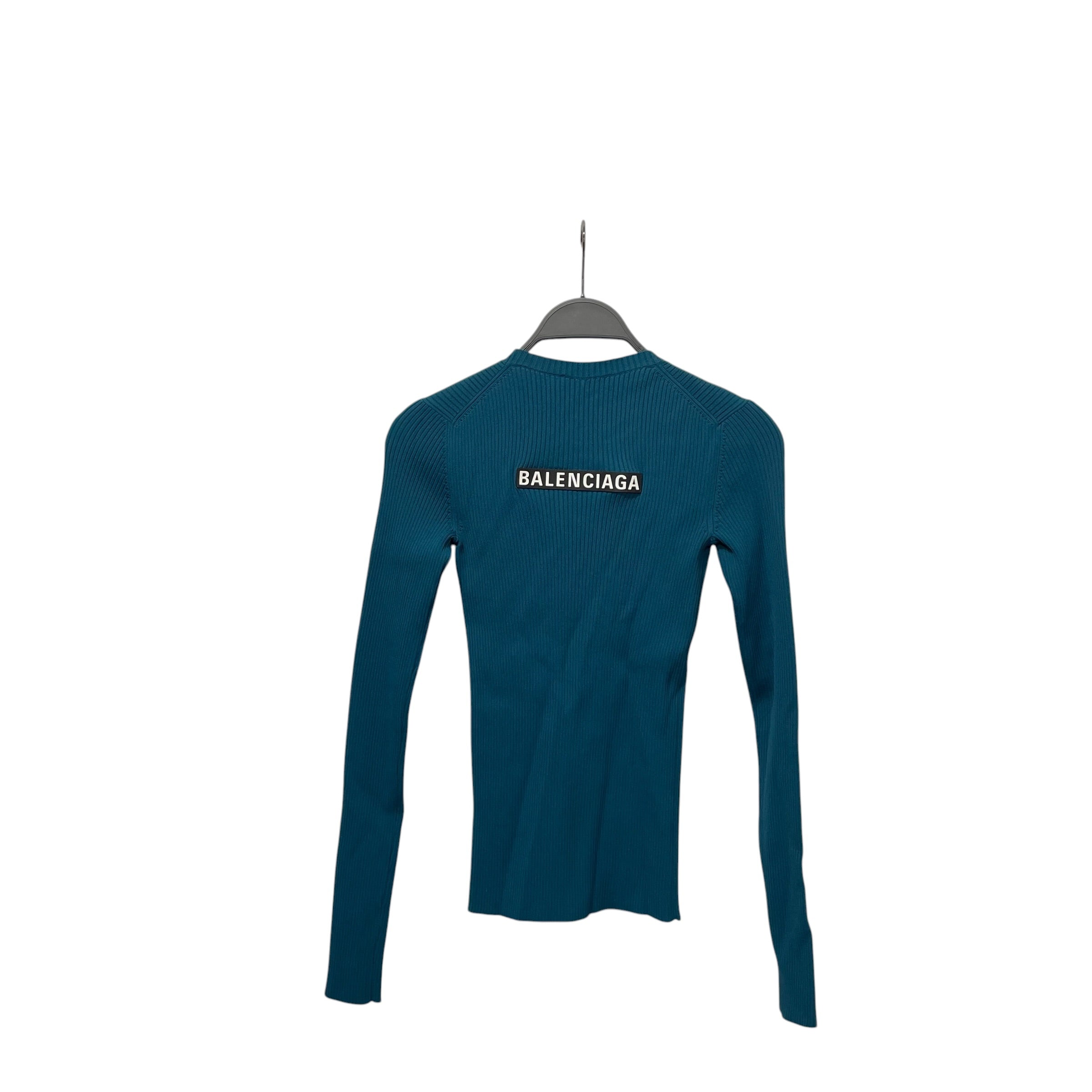 BALENCIAGA/Sweater/34/Rayon/GRN/2018 RIBBED FITTED view 2
