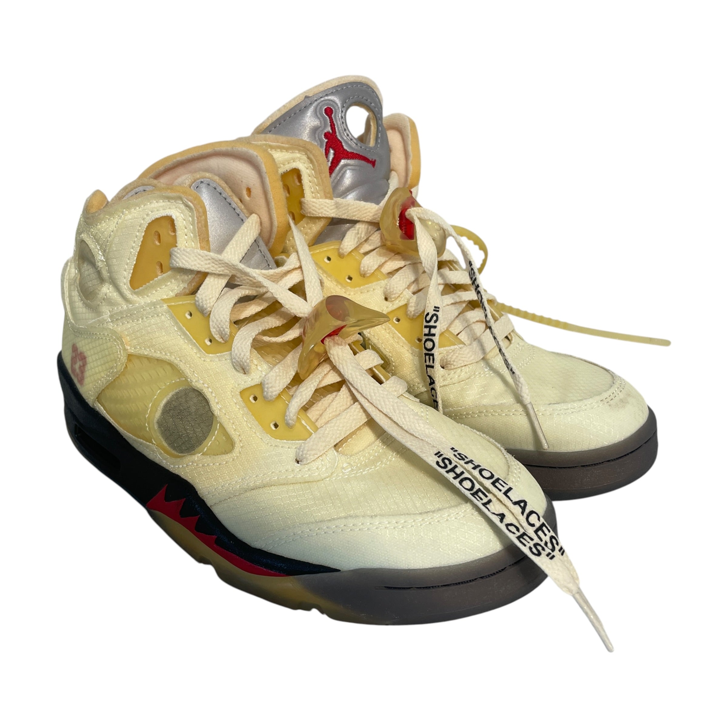 NIKE X OFF-WHITE/Low-Sneakers/US 6.5/CRM/Air Jordan 5 Retro SP 'Sail' view 1