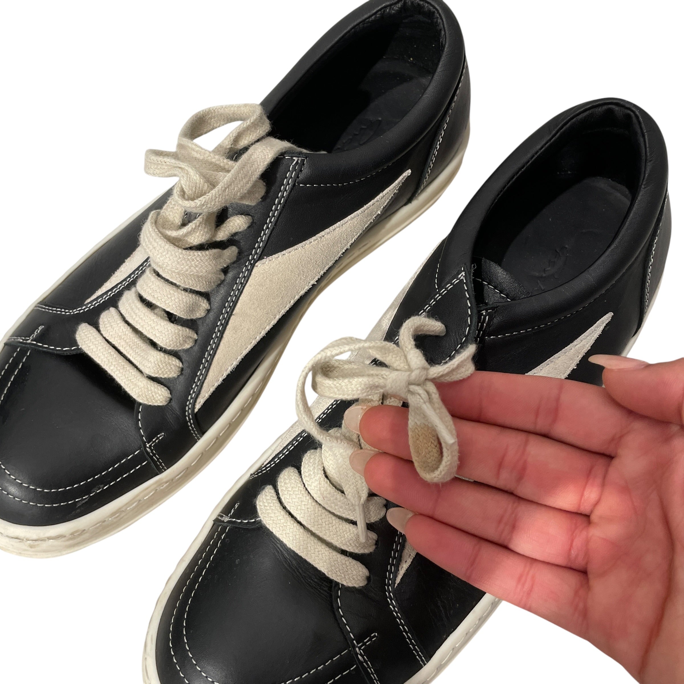 Rick Owens/Low-Sneakers/US 8/Leather/BLK/VINTAGESNEAKS view 6