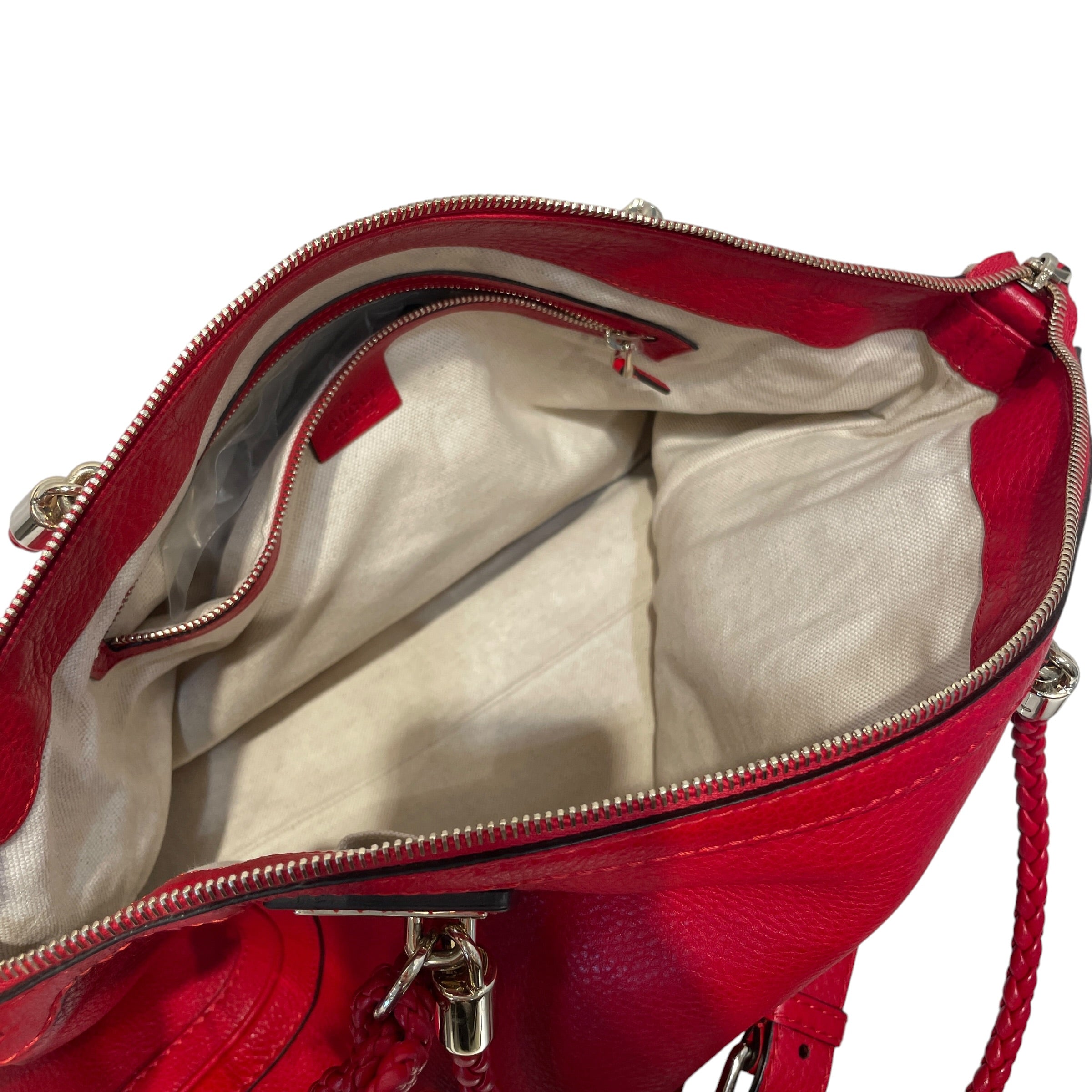 GUCCI/Hand Bag/Leather/RED/Bella Bamboo Tassel Satchel view 6