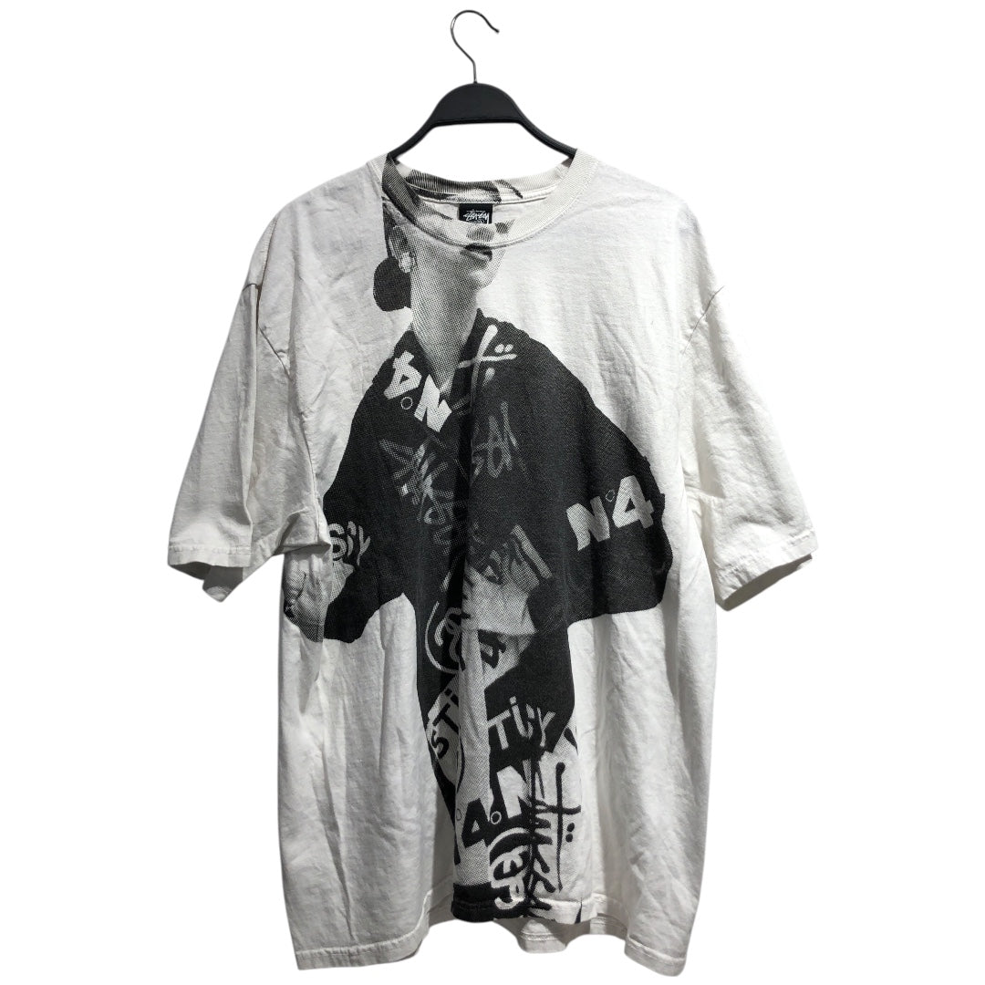 STUSSY/T-Shirt/XL/Cotton/BLK/Graphic/stussy N.4 paris kimono tee view 1