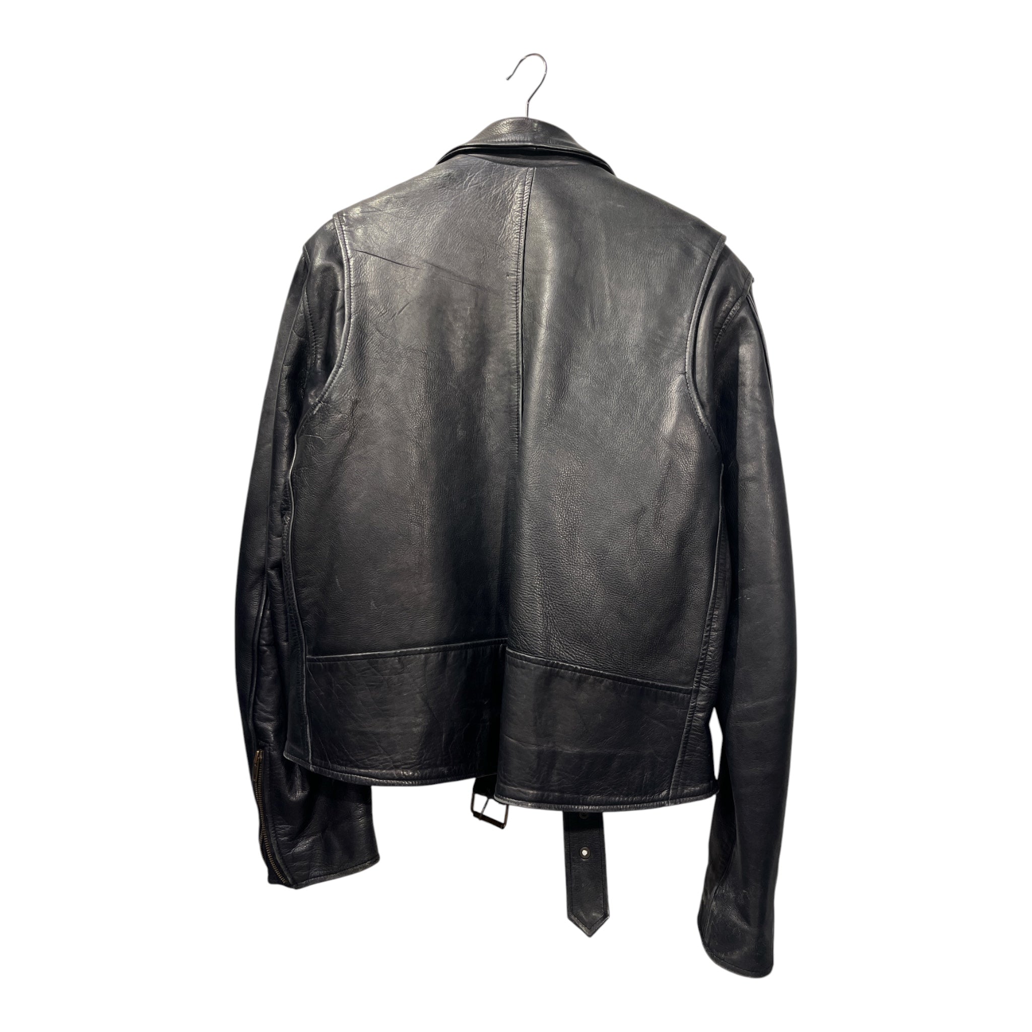 SPARTAN/Leather Jkt/48/Leather/BLK/BELT DETAIL BRONZE DETAIL view 2