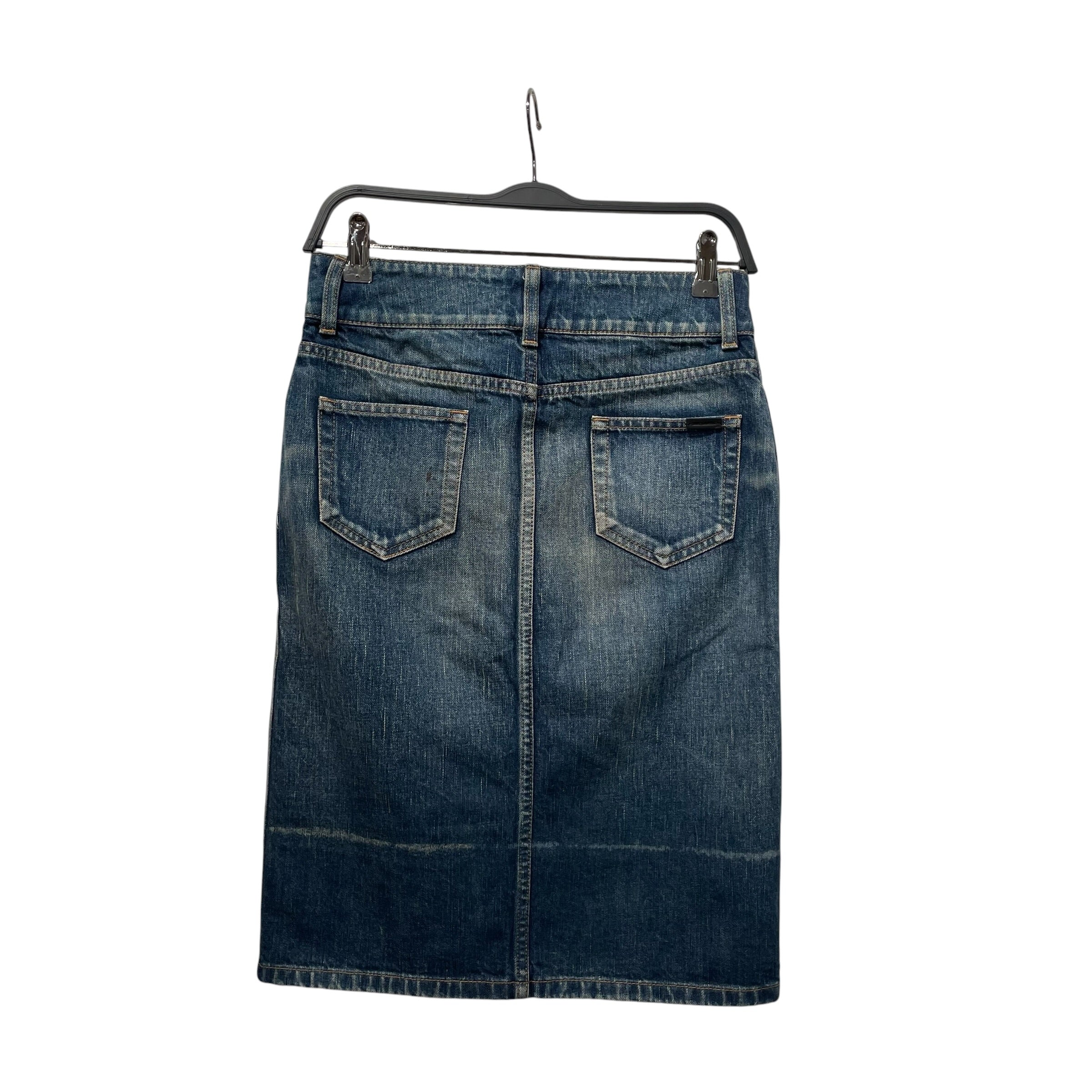SAINT LAURENT/Skirt/27/Denim/BLU/2021 FULLBUTTON GOOD FADE view 2