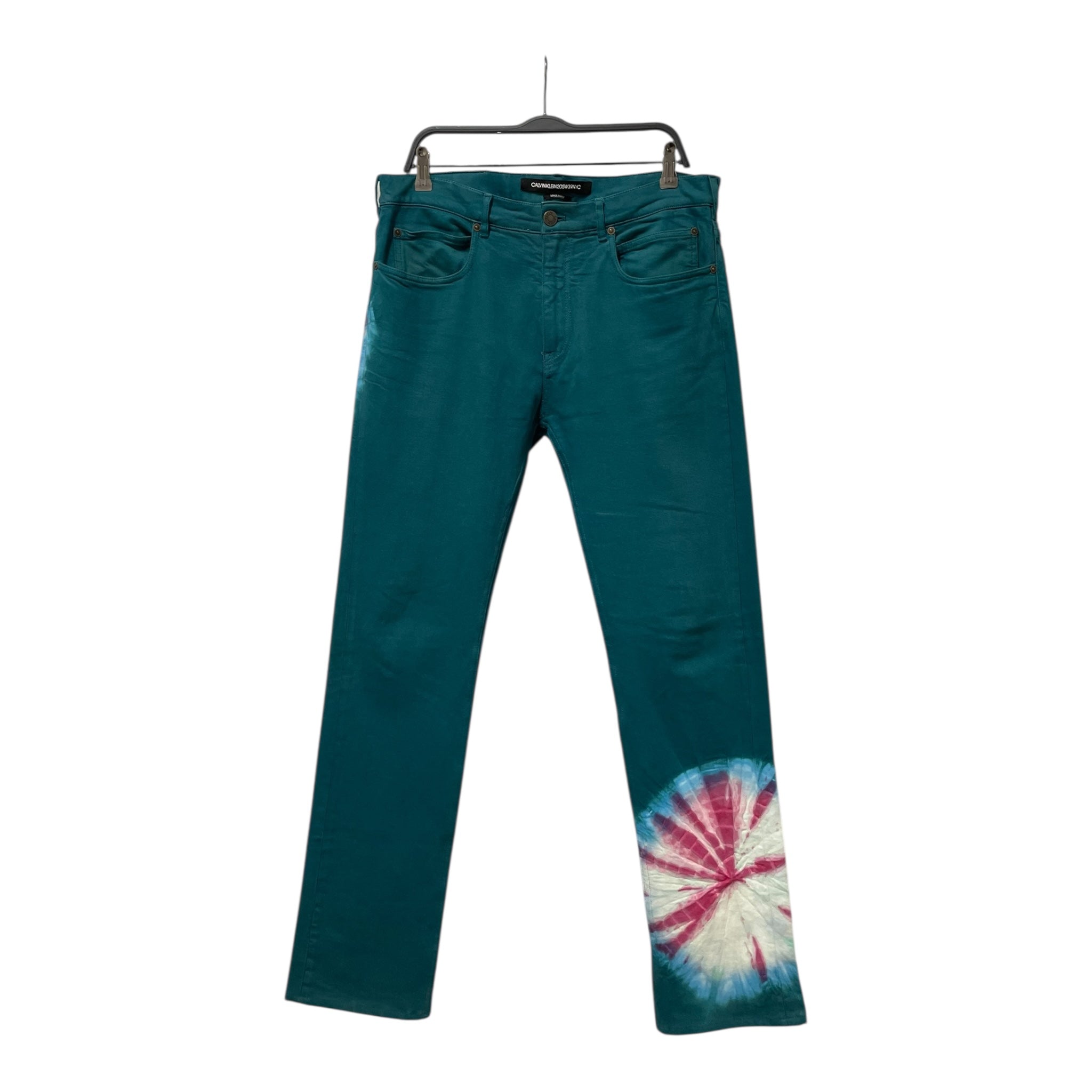 Calvin Klein 205W39NYC/Straight Pants/34/Cotton/GRN/TIE DYE SPLATTER view 1