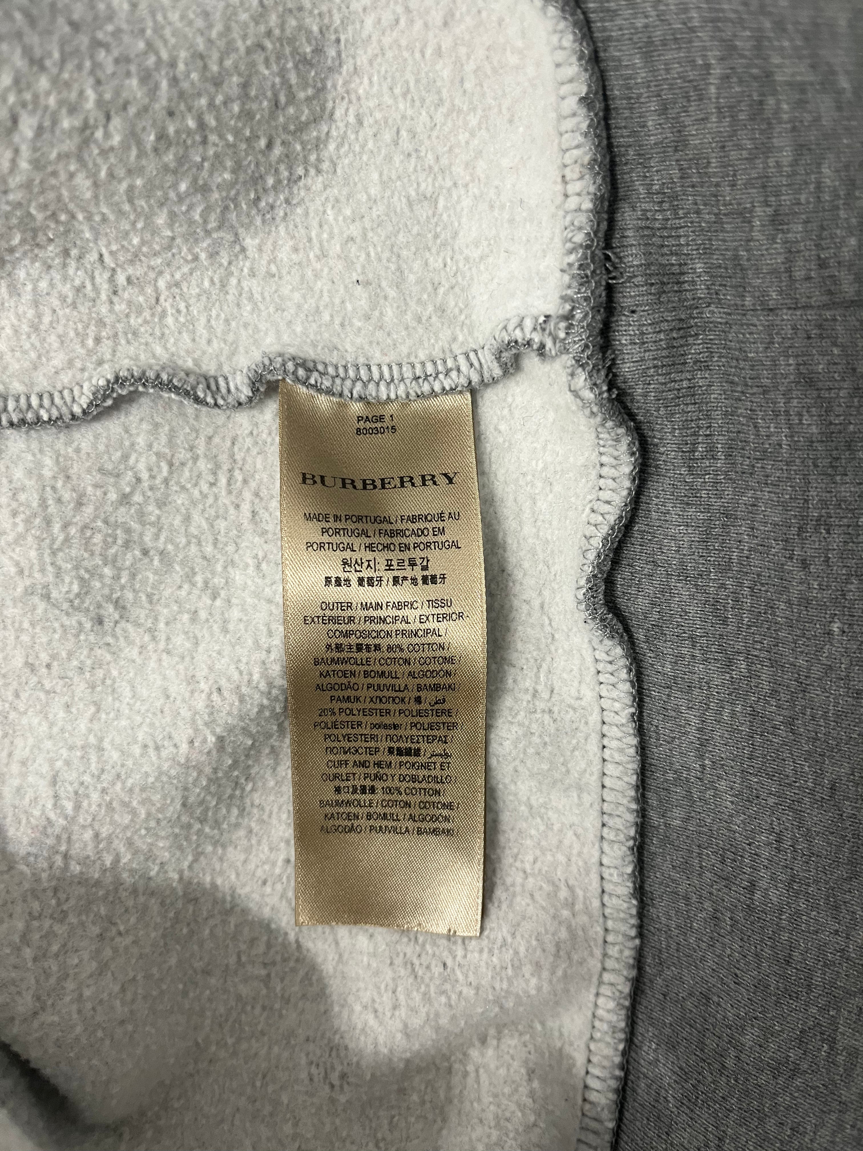 BURBERRY/Hoodie/M/Cotton/GRY/EMBROIDERED LOGO FRONT view 4
