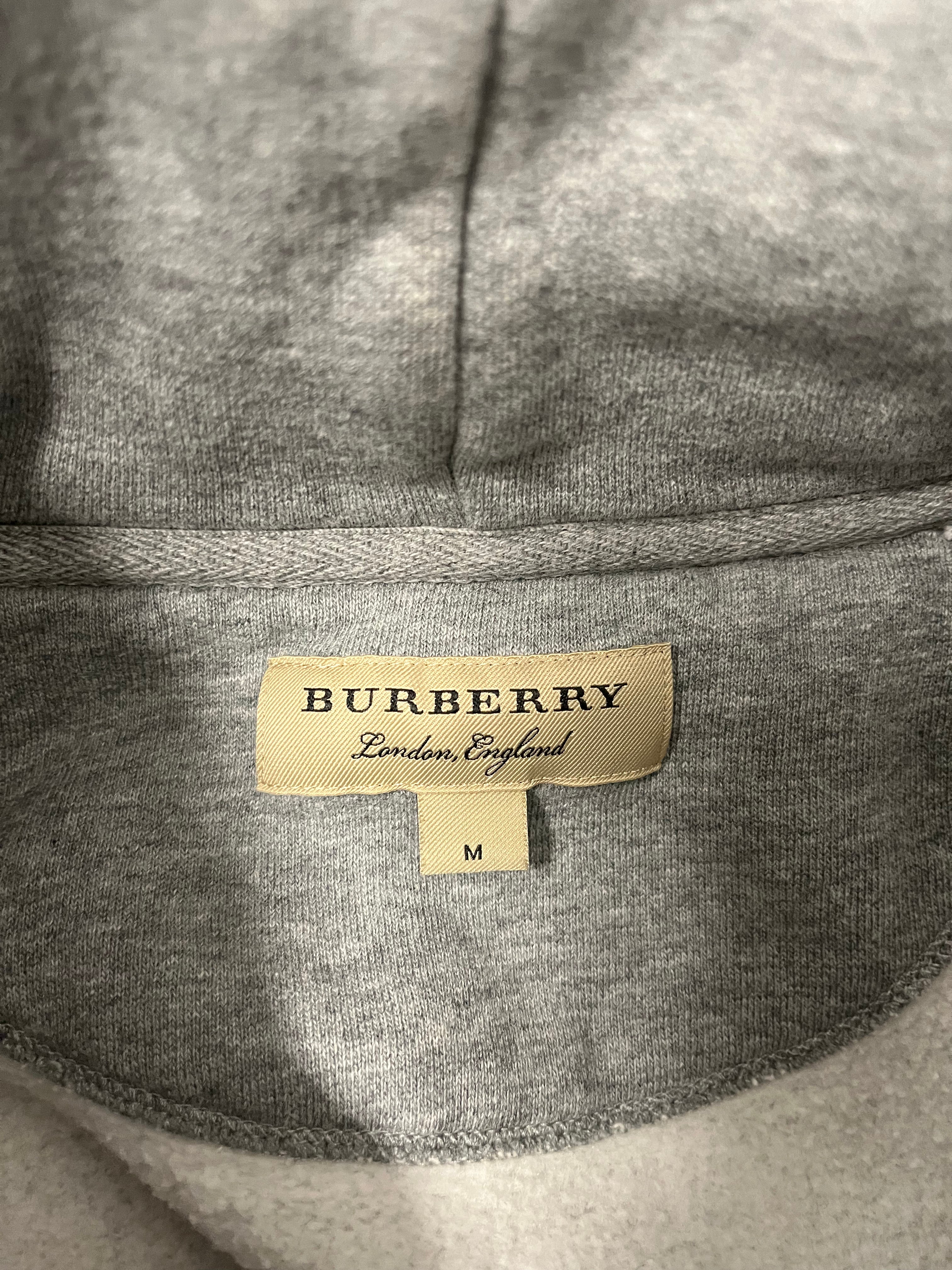 BURBERRY/Hoodie/M/Cotton/GRY/EMBROIDERED LOGO FRONT view 3