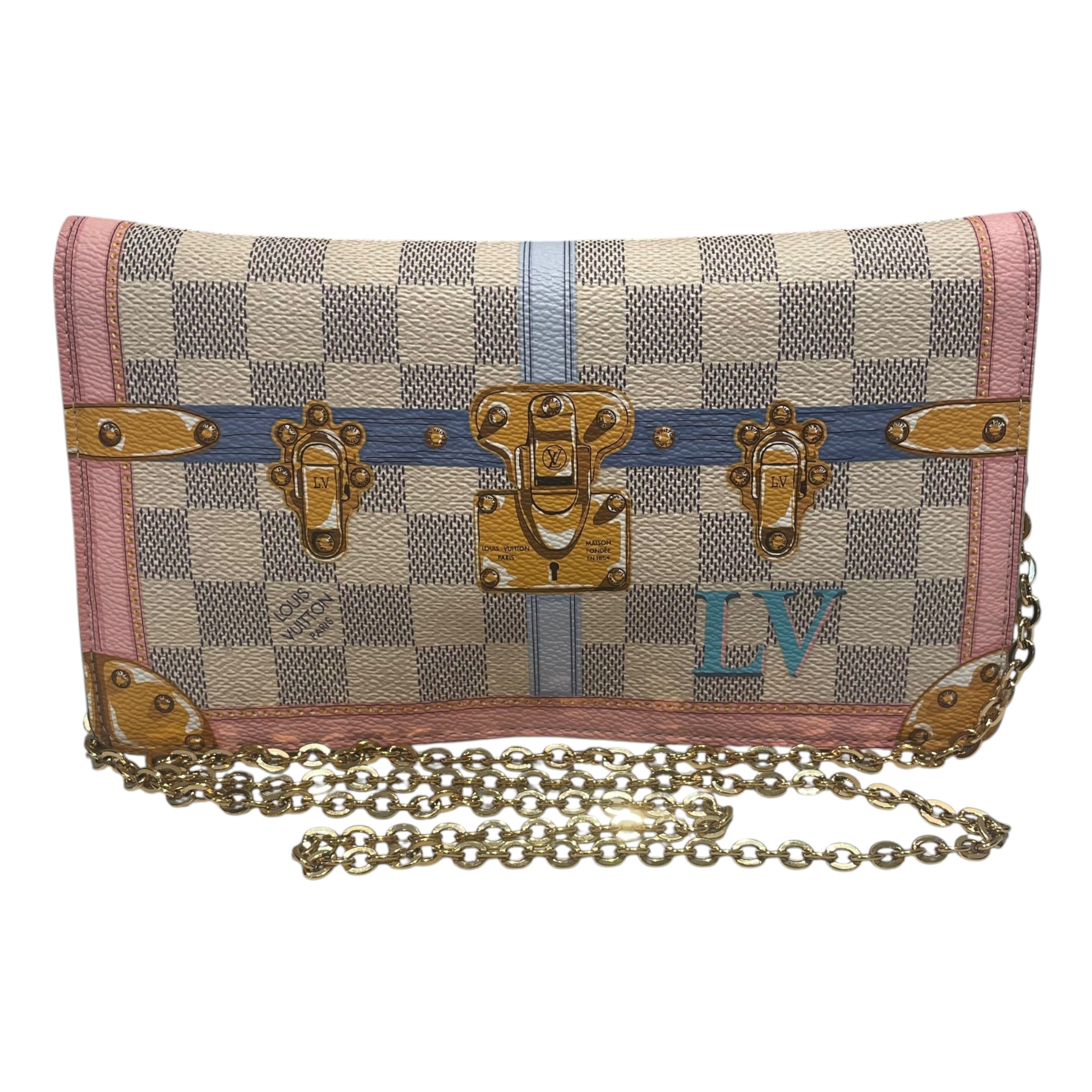 LOUIS VUITTON/Pouch/Monogram/Leather/WHT/damier azur summer trunk view 1