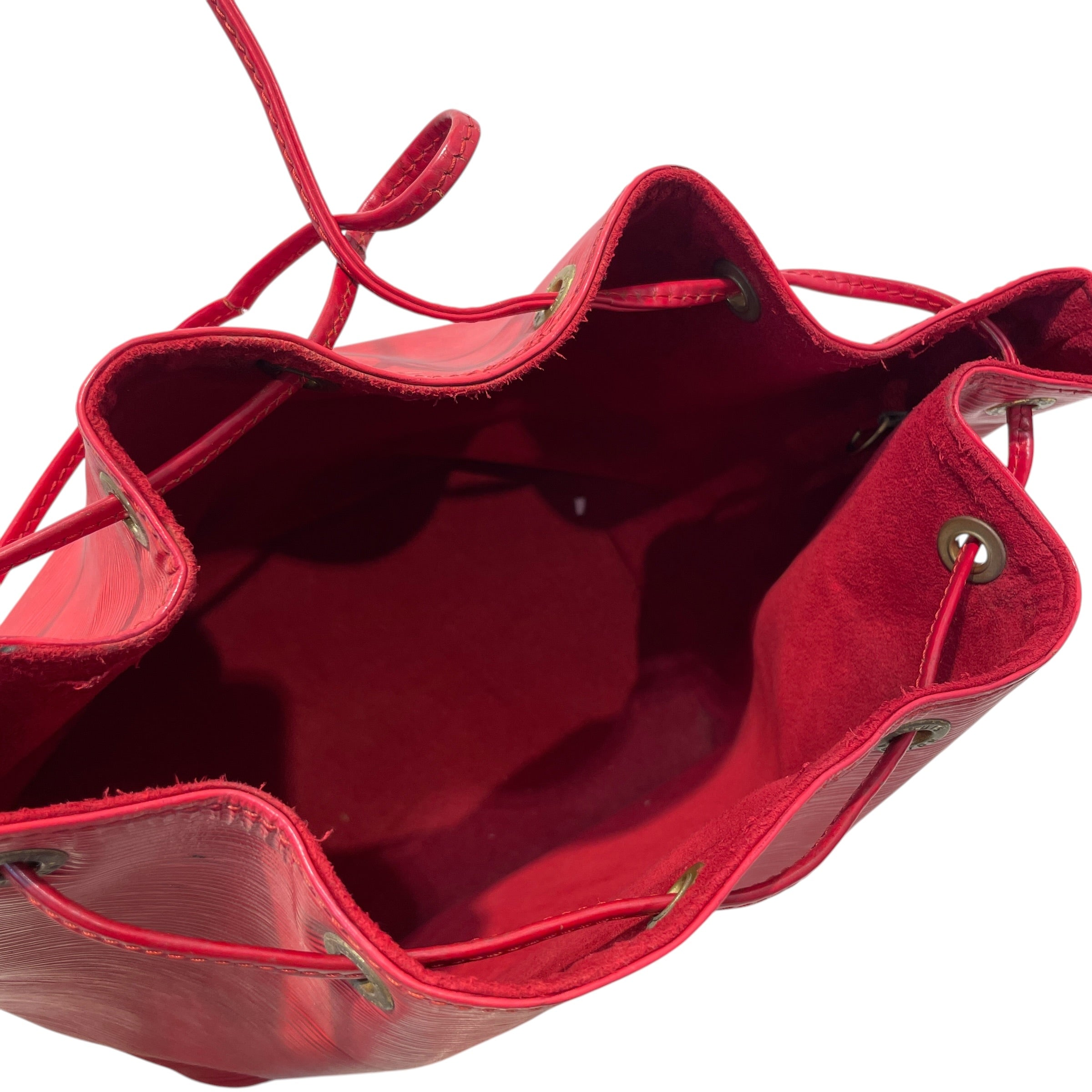 LOUIS VUITTON/Cross Body Bag/Leather/RED/Petit Noe Bucket Red Epi Bag view 8