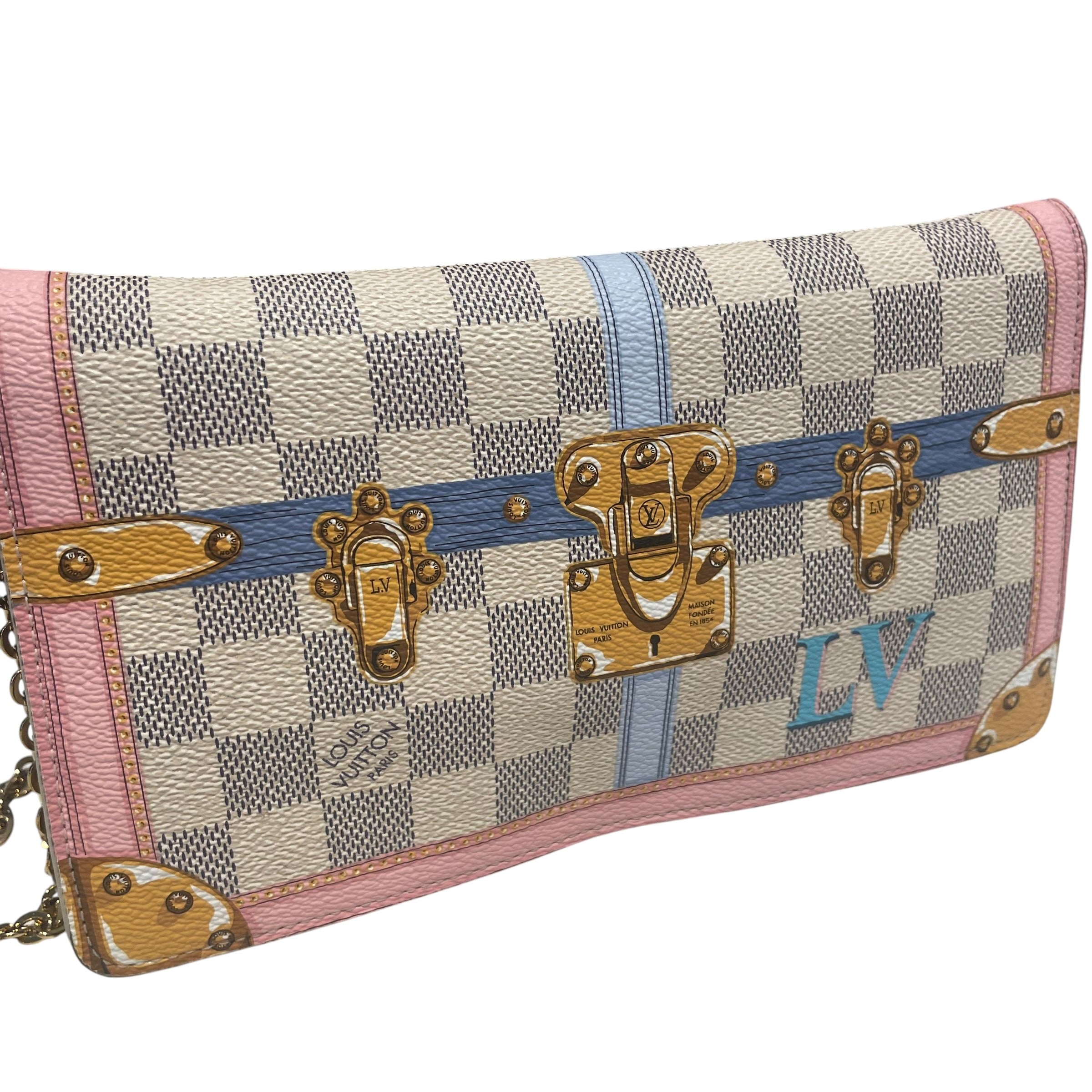 LOUIS VUITTON/Pouch/Monogram/Leather/WHT/damier azur summer trunk view 6