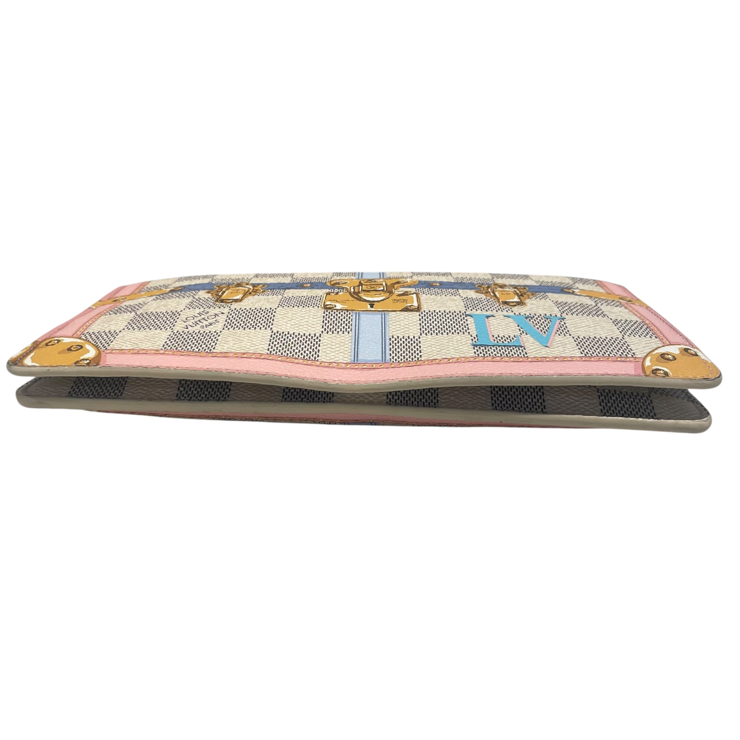 LOUIS VUITTON/Pouch/Monogram/Leather/WHT/damier azur summer trunk view 3