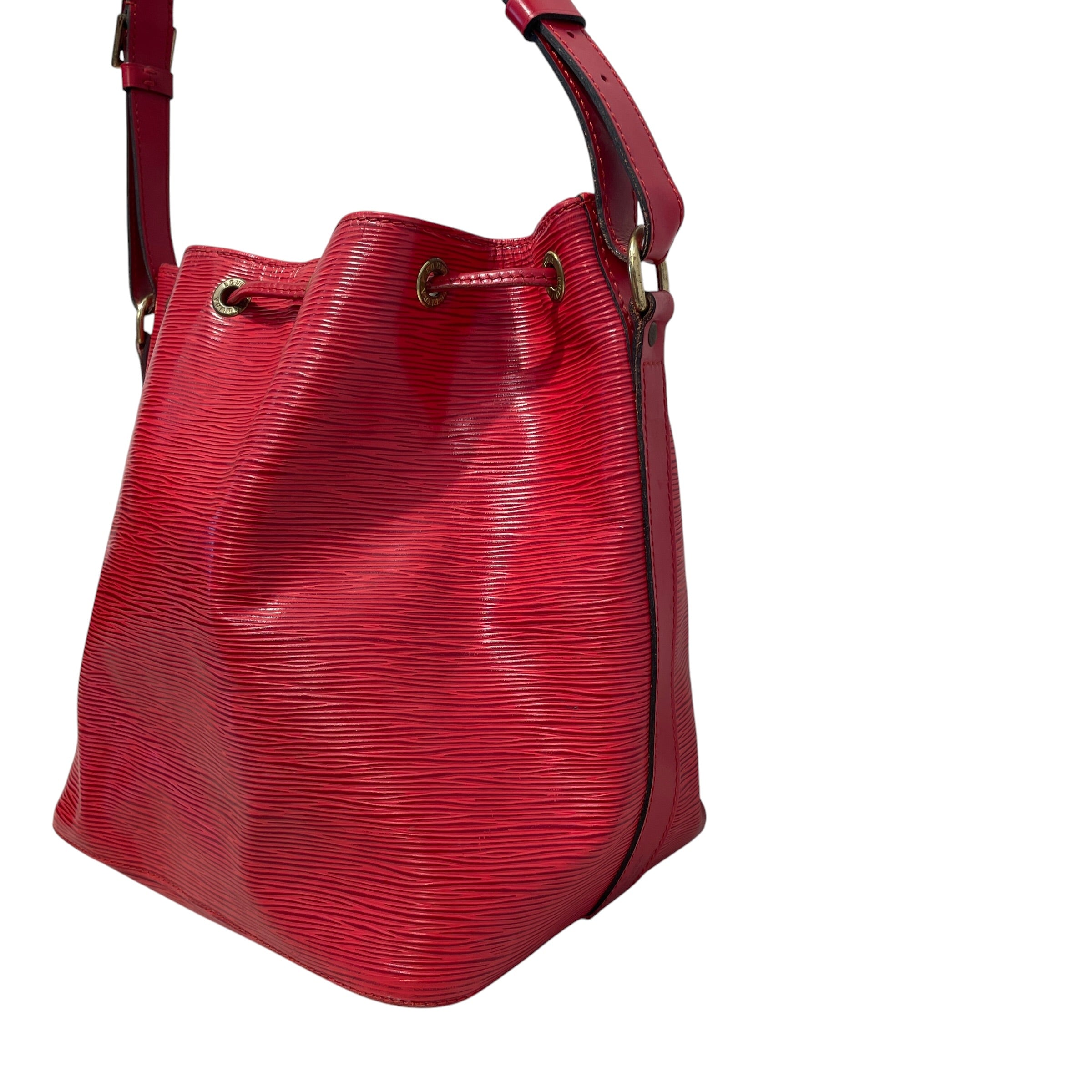 LOUIS VUITTON/Cross Body Bag/Leather/RED/Petit Noe Bucket Red Epi Bag view 6